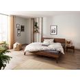 home affaire massief houten ledikant natali van notenhout, futonbed, bedframe in een sublieme verwerking bruin
