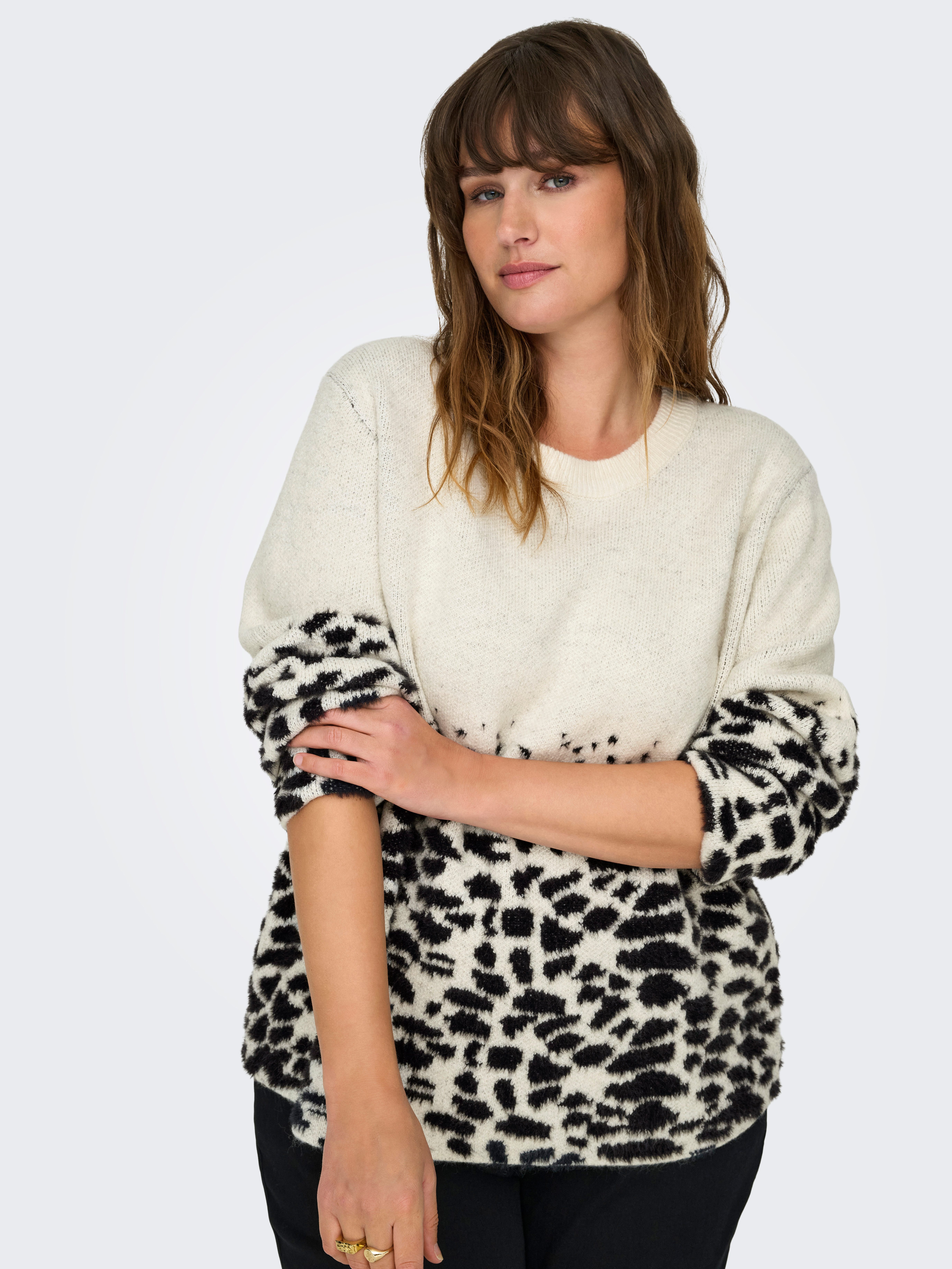 ONLY CARMAKOMA Trui met ronde hals CARANNI LS O-NECK JQ KNT