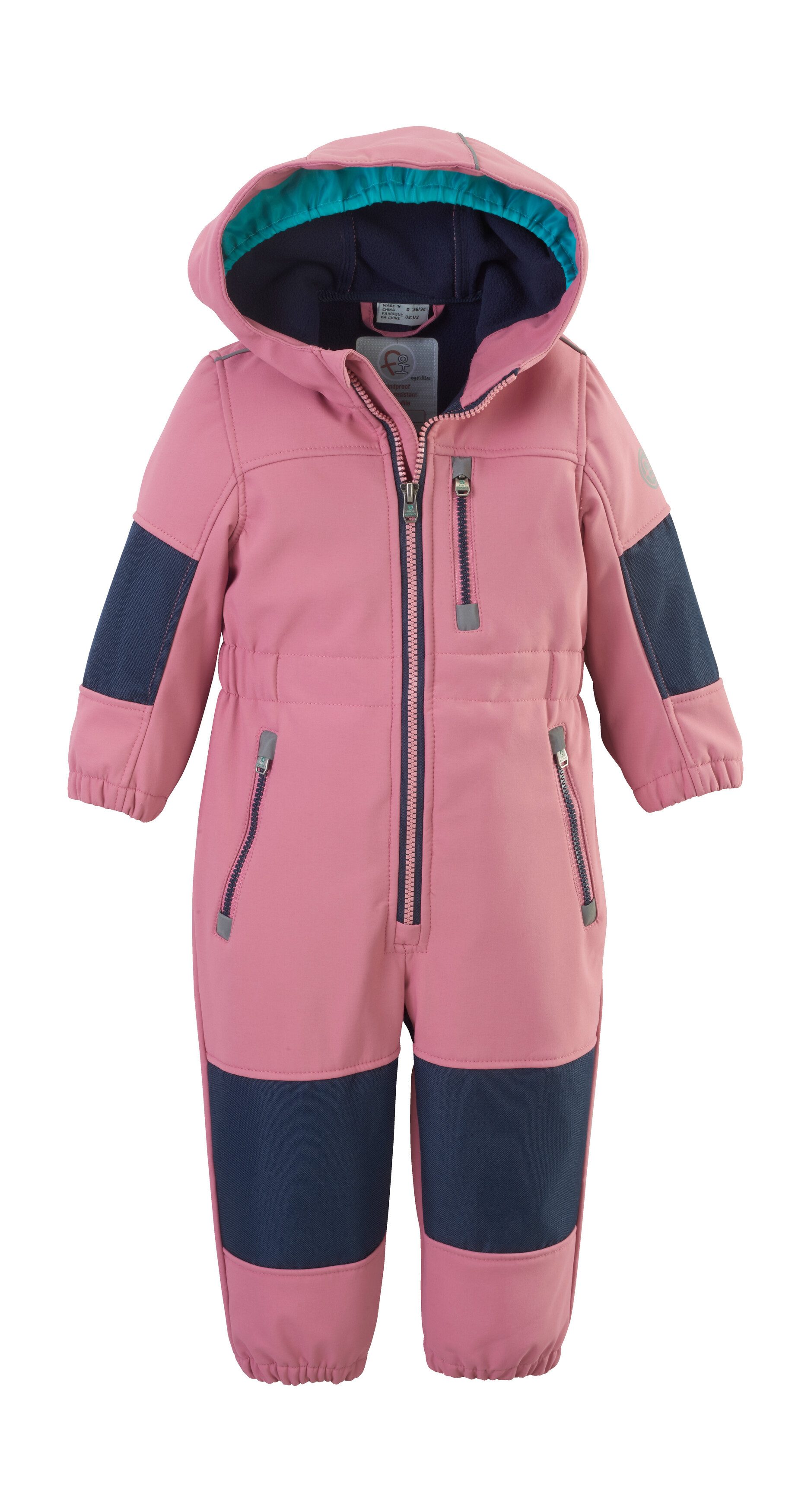first instinct by killtec Jumpsuit FIOW 35 MNS ONPC Softshellpak met fleece binnenin, waterafstotend, winddicht