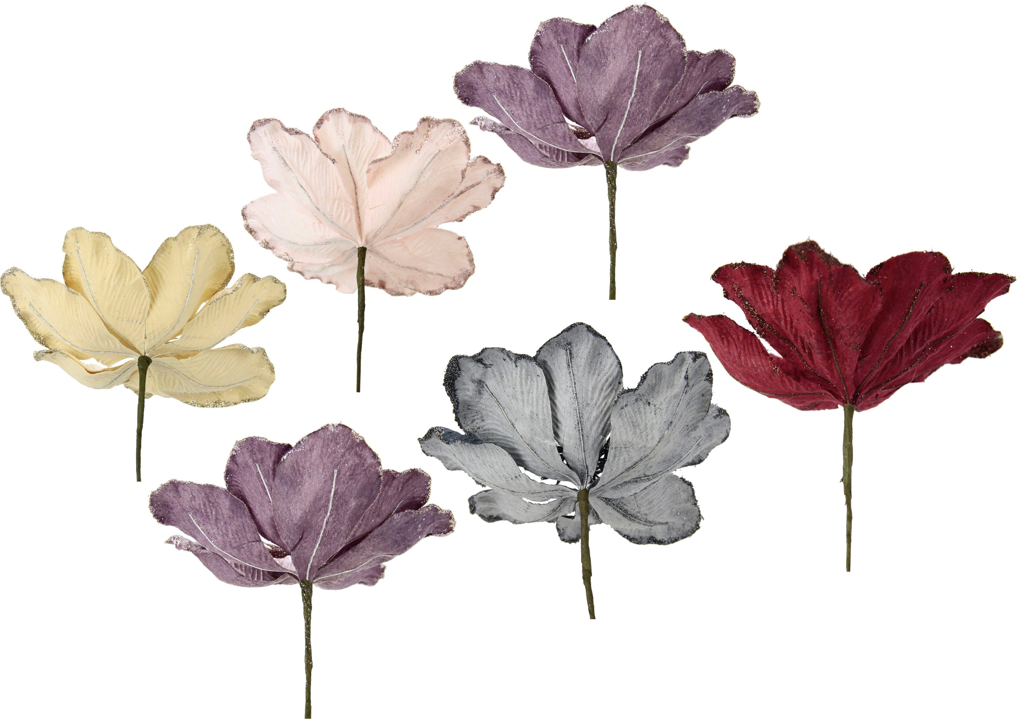 I.GE.A. Kunstbloem MAGNOLIE Kunstbloem, decoratieve bloem, 6-delige set (6 stuks)