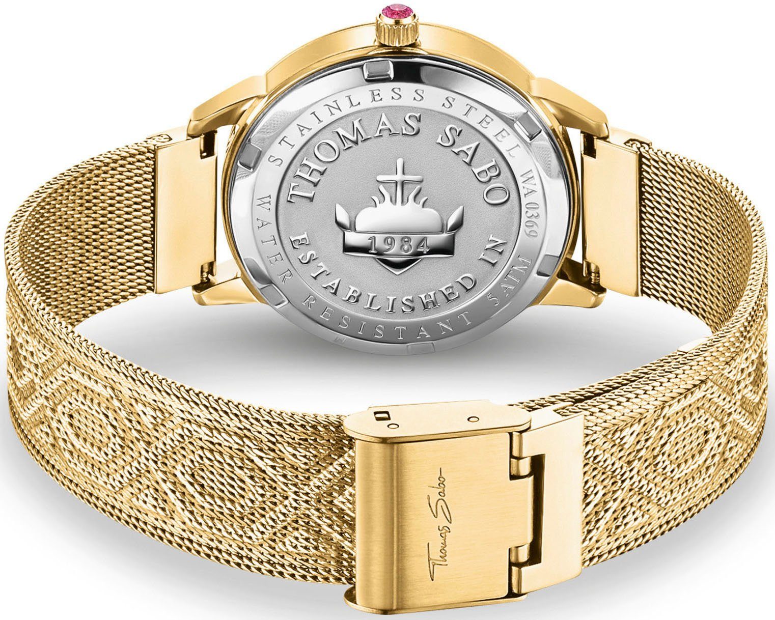 THOMAS SABO Kwartshorloge KALEIDOSKOP LIBELLE Damenuur, horloge, libelle-ontwerp, sierstenen