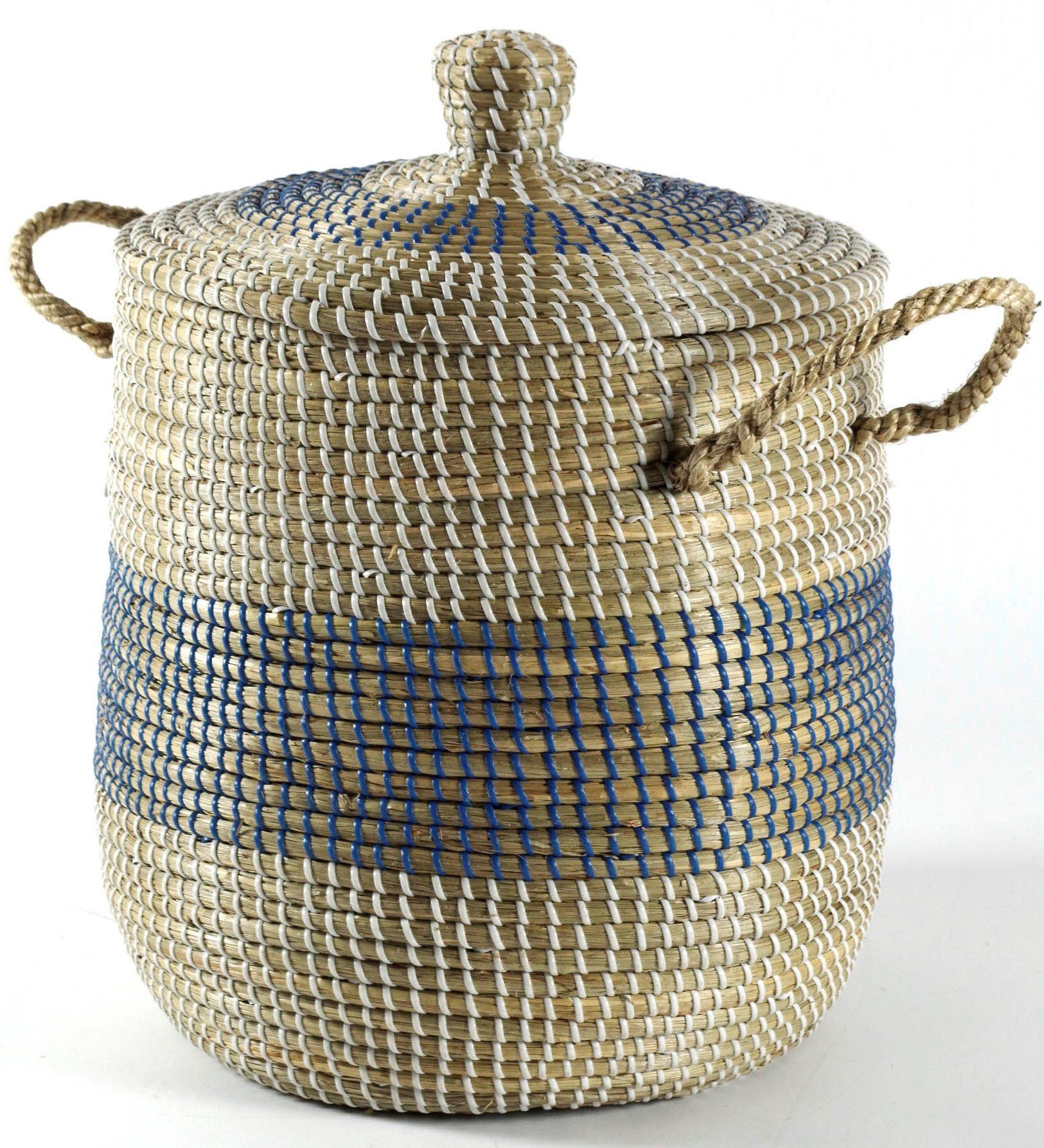 locker Wasmand Oriënt Wasmand met deksel, van zeegras, hoogte ca. 53 cm (incl. deksel) (1 stuk) wasmanden beige