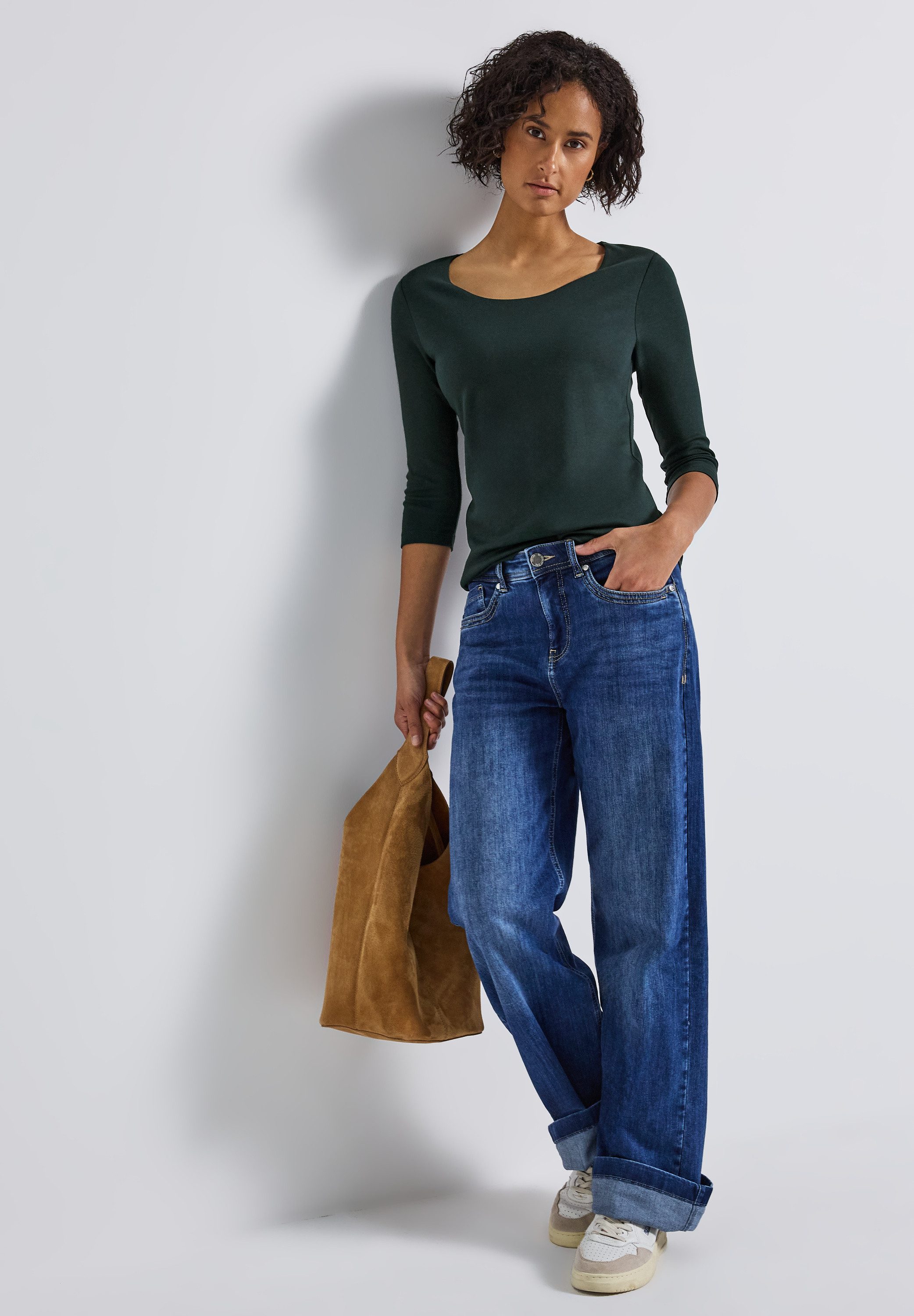 STREET ONE Shirt met ronde hals Style Pania met een ronde hals