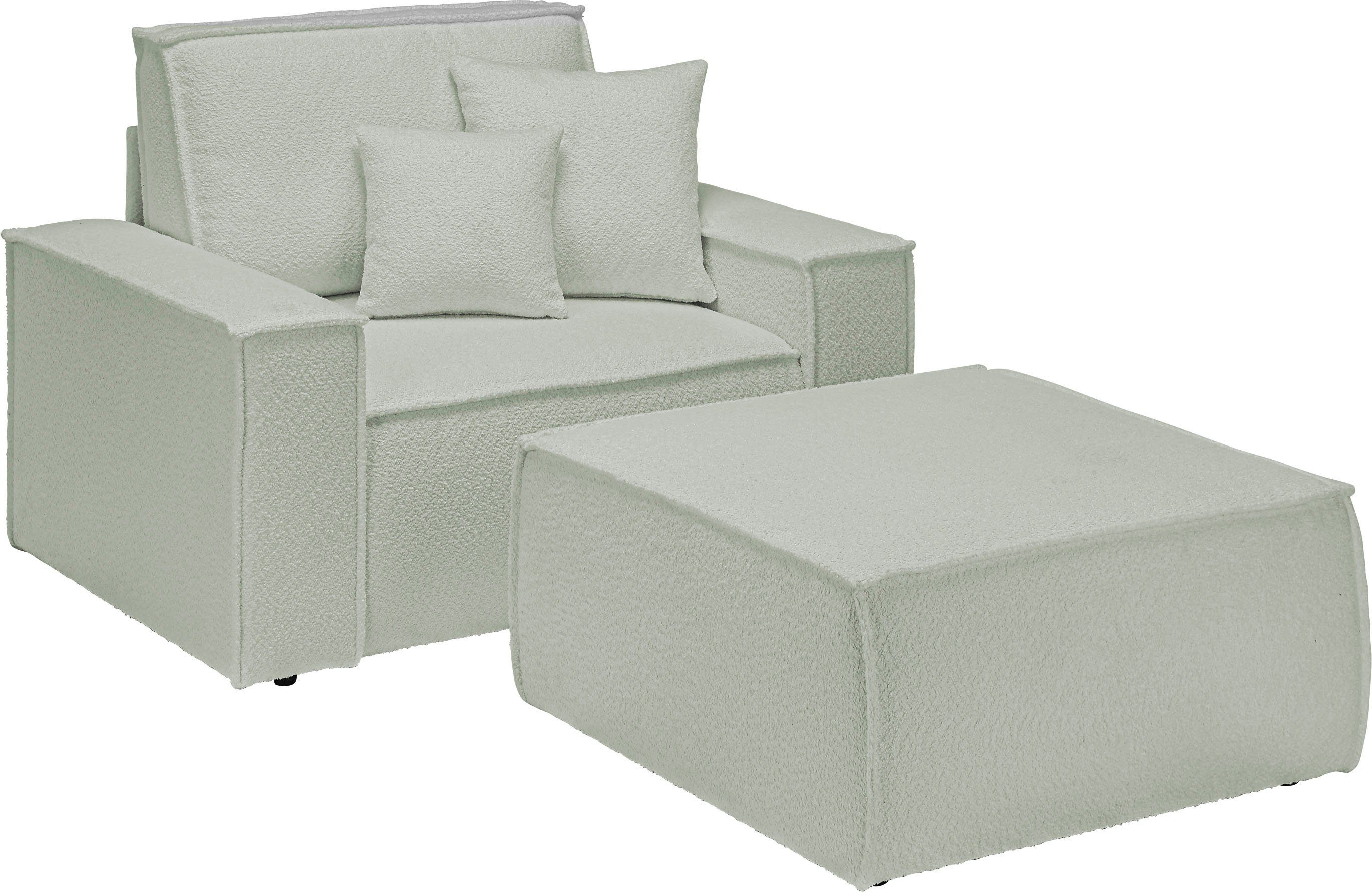andas Loveseat Finnley Loveseat en hocker als set, passend bij de bekleding-serie Finnley (2-delig)