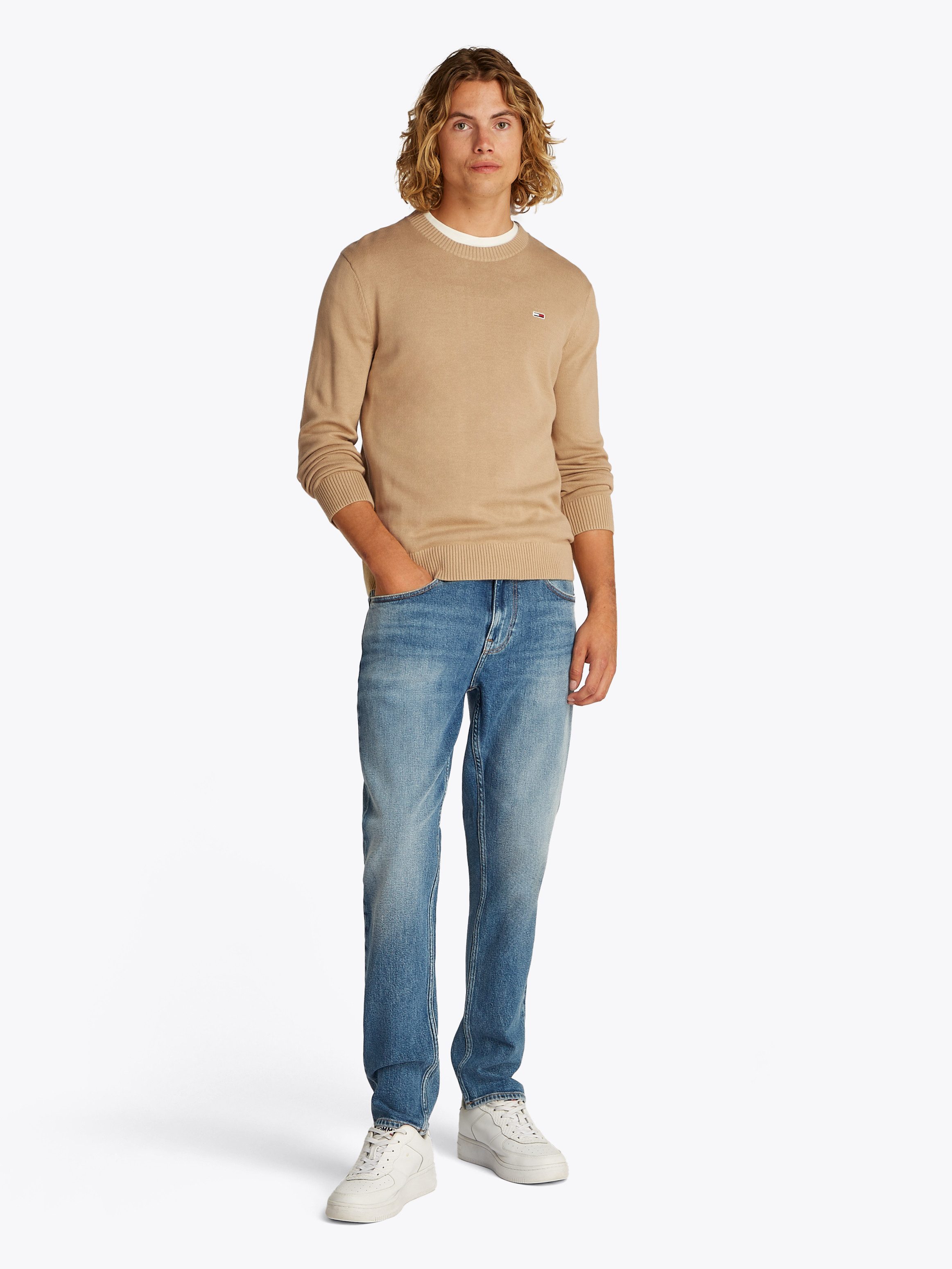 TOMMY JEANS Trui met ronde hals TJM SLIM ESSENTIAL LIGHT SWEATER