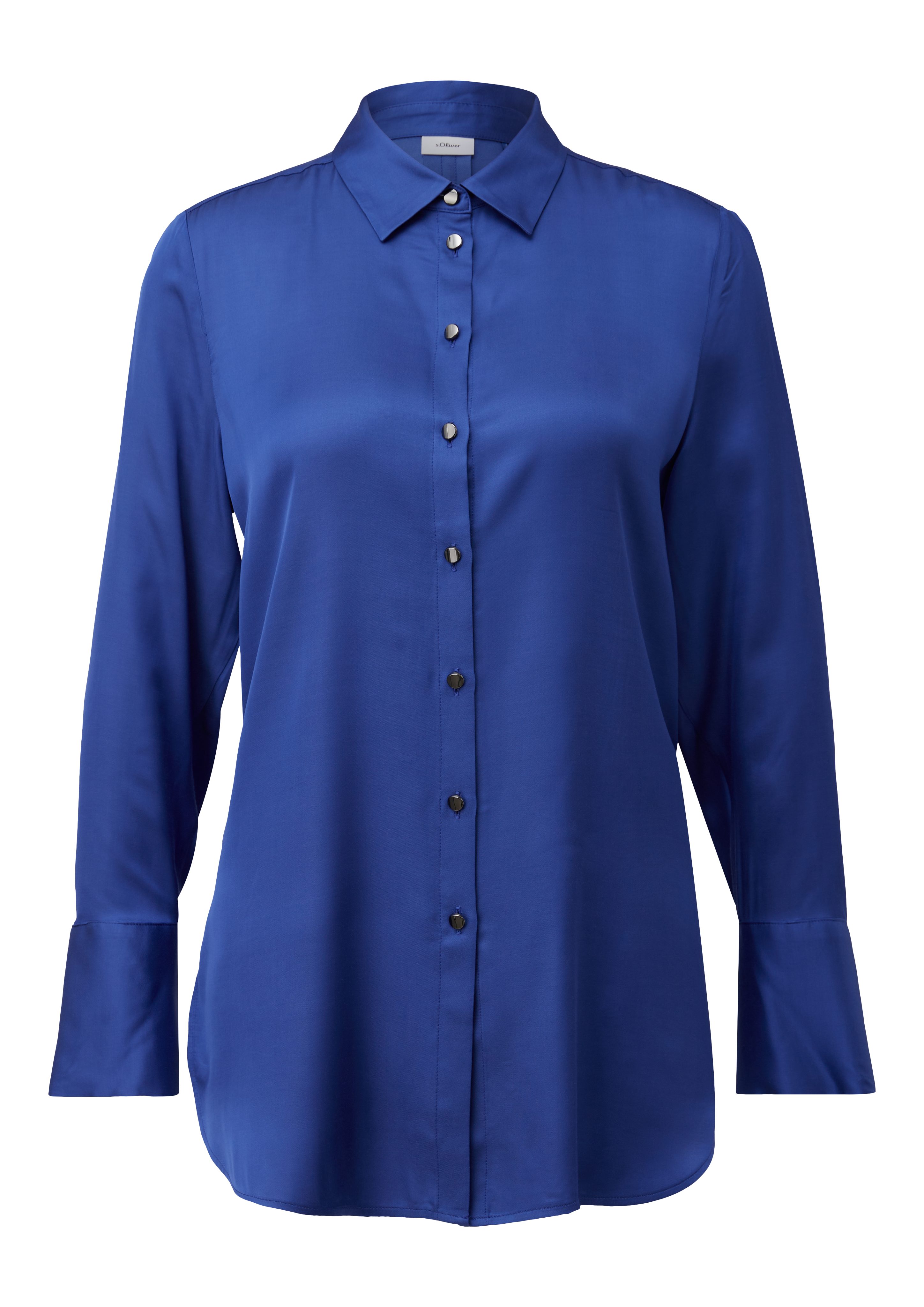 s.Oliver BLACK LABEL Overhemdblouse met een afgeronde zoom