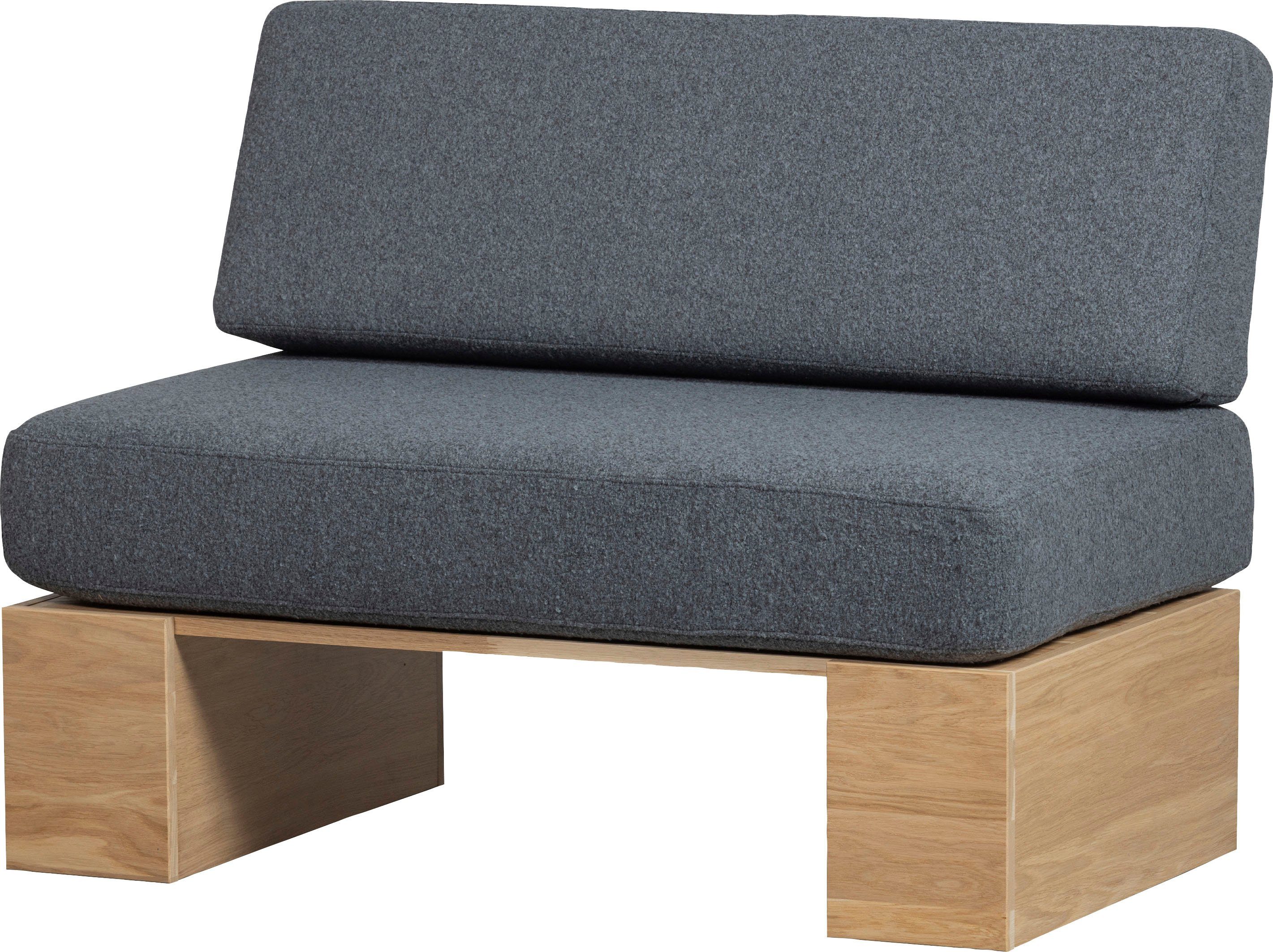 WOOOD Eetbank Dine Bank, met comfortabele zitkussens, breedte 200 cm blauw, eetbanken