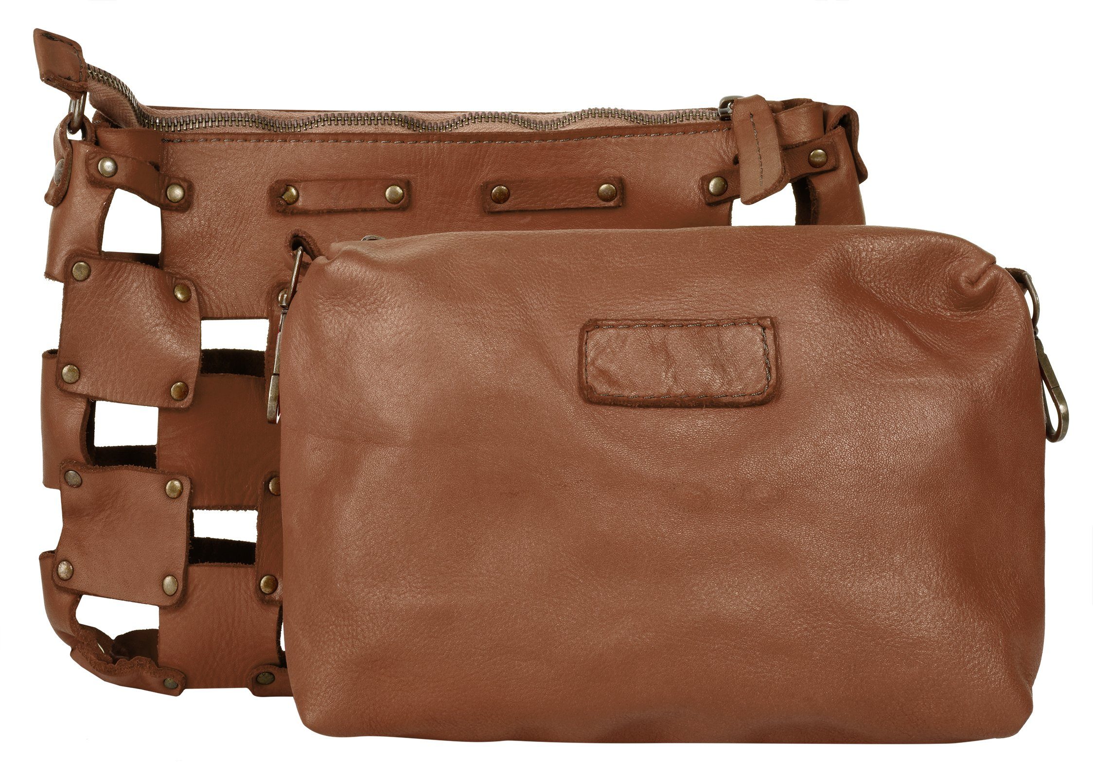 Samantha Look Schoudertas echt leer, made in italy
