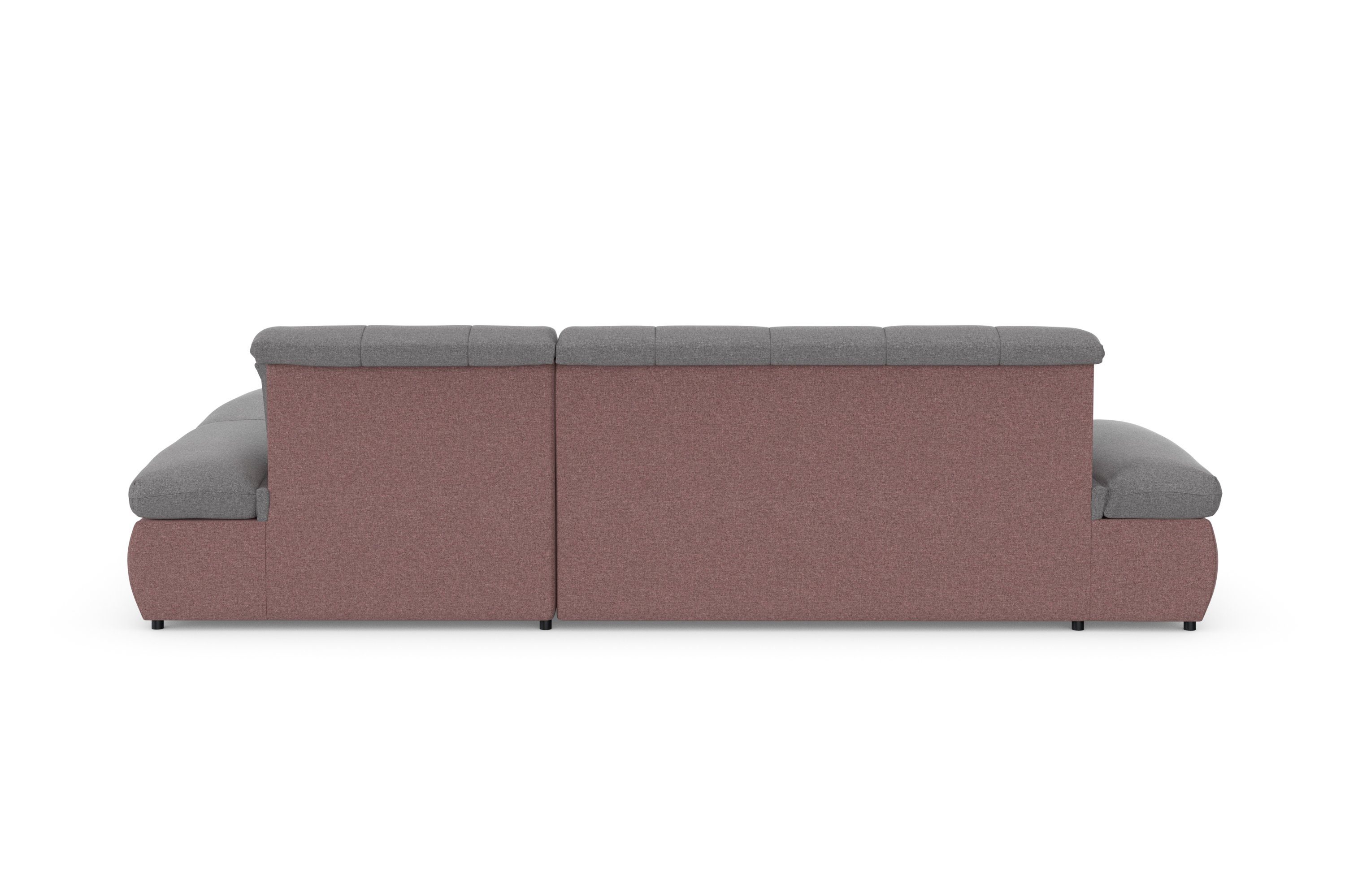 DOMO collection Hoekbank Moric, L-vorm, XXL-bank - Breedte 300cm keuze met bedfunctie en armleuningverstelling, donkergroen