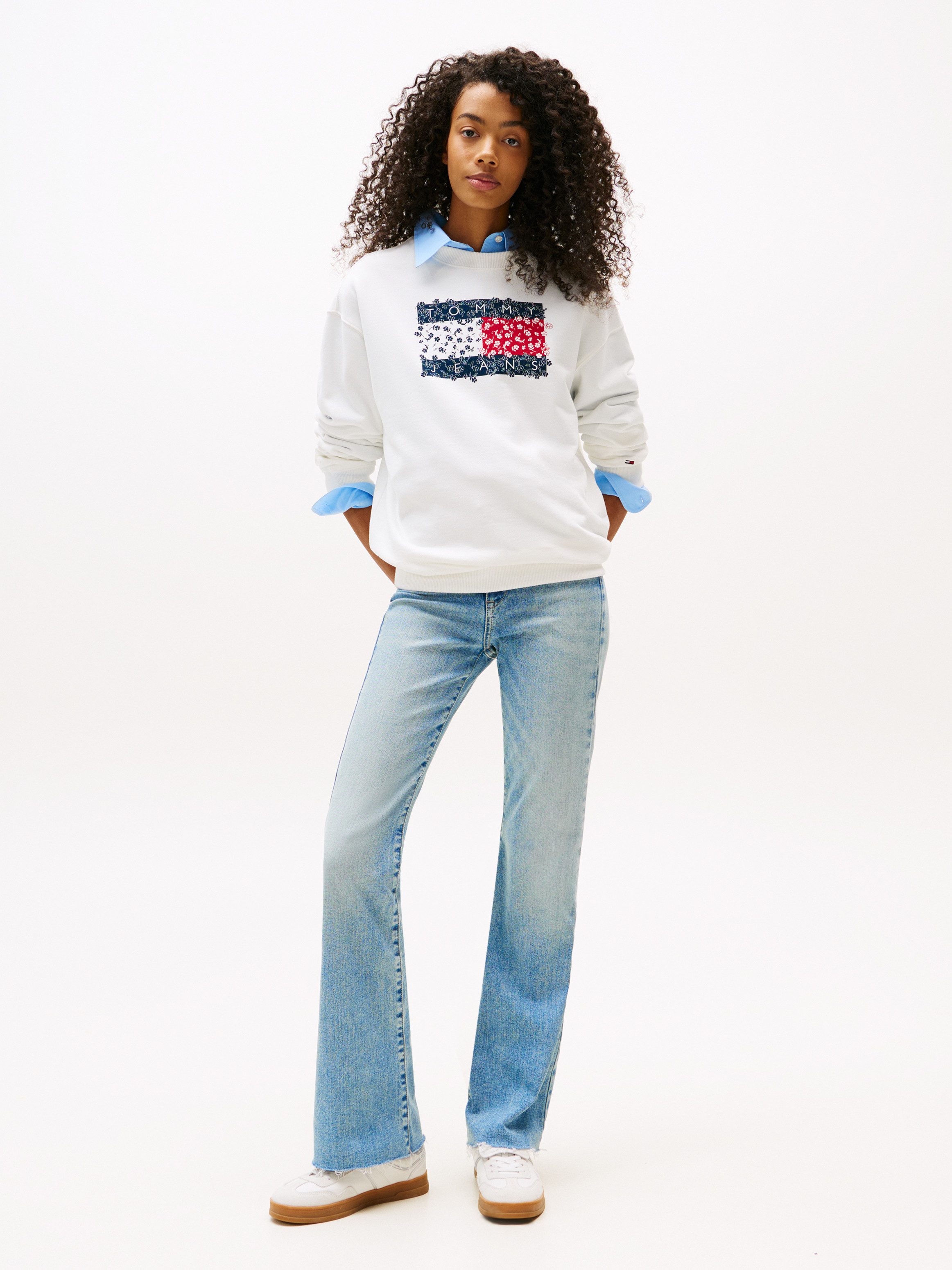 TOMMY JEANS Sweatshirt TJW RLX FLORAL FLAG CREW