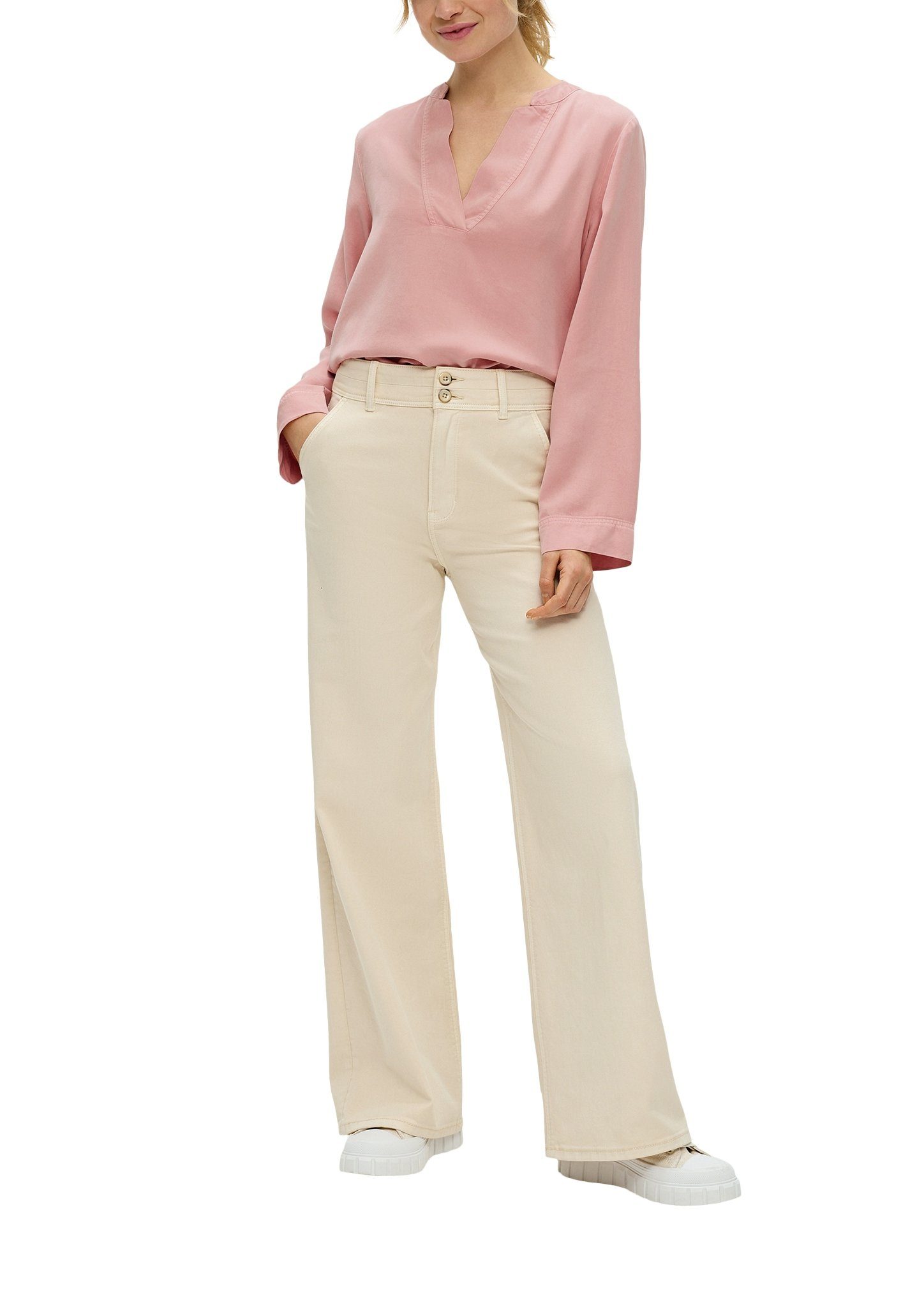 s.Oliver Blouse met lange mouwen met een diepe v-hals