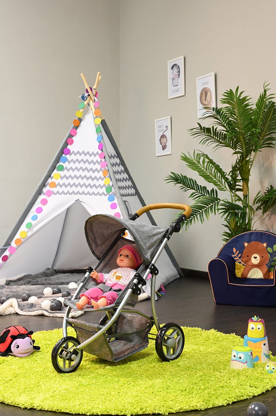 Knorrtoys® Poppenbuggy Lio - Stone Brown
