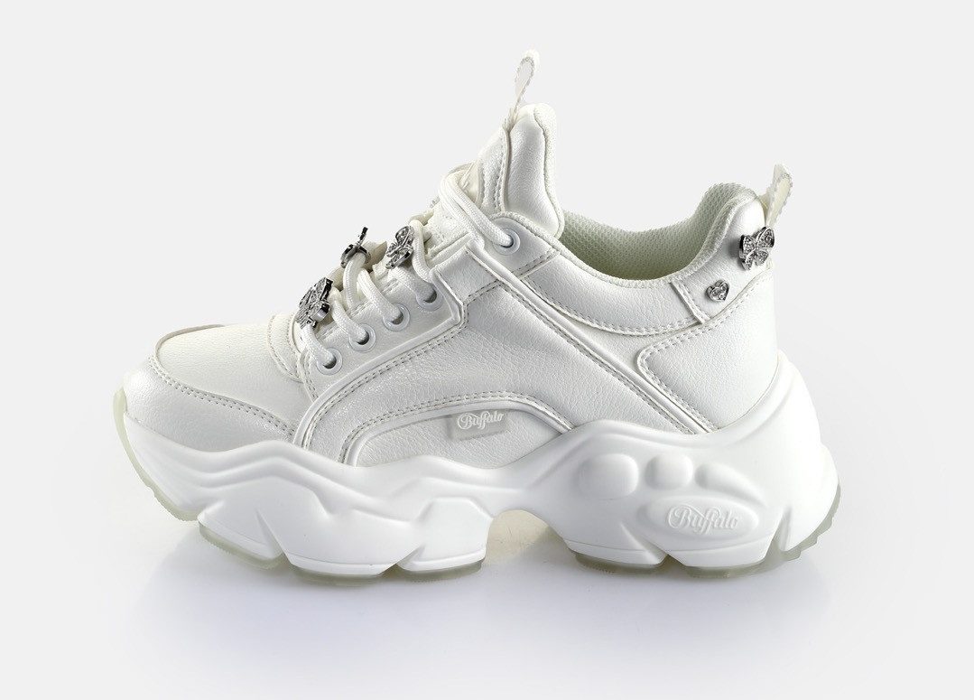 Buffalo Sneakers BINARY ICE 3.0 , vrijetijdsschoen, chunky sneaker, veterschoen met sieraandelen