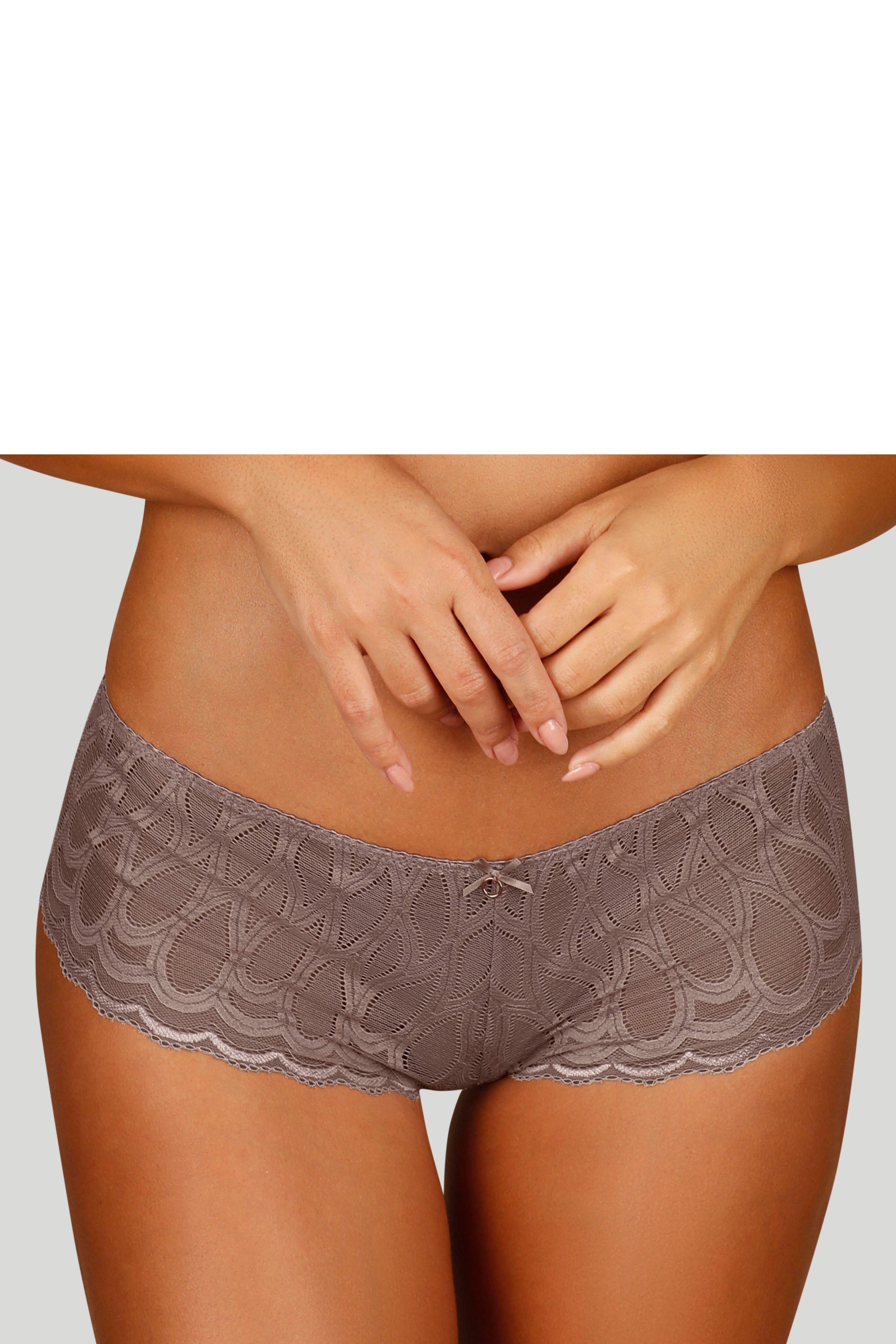 Lascana Hipster Evita van iets transparante kant dames slips maat 48/50 beige