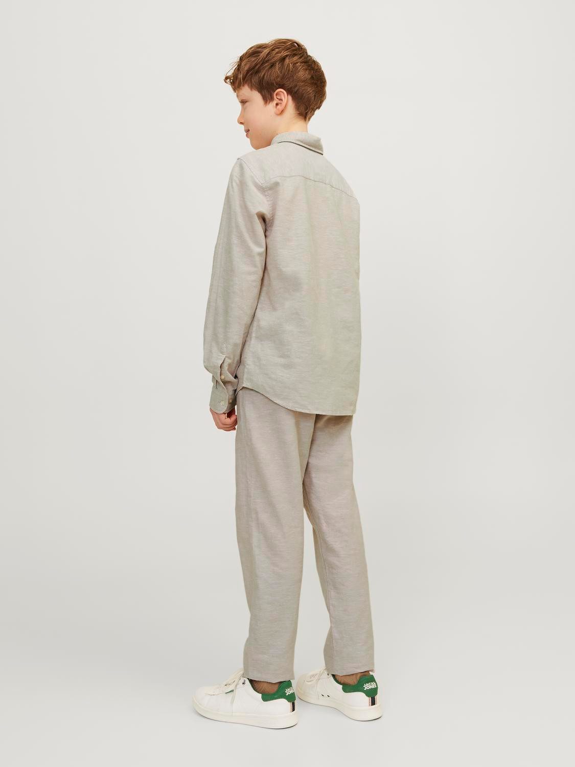 Jack & Jones Junior Overhemd met lange mouwen JJELINEN BLEND SHIRT LS SN JNR