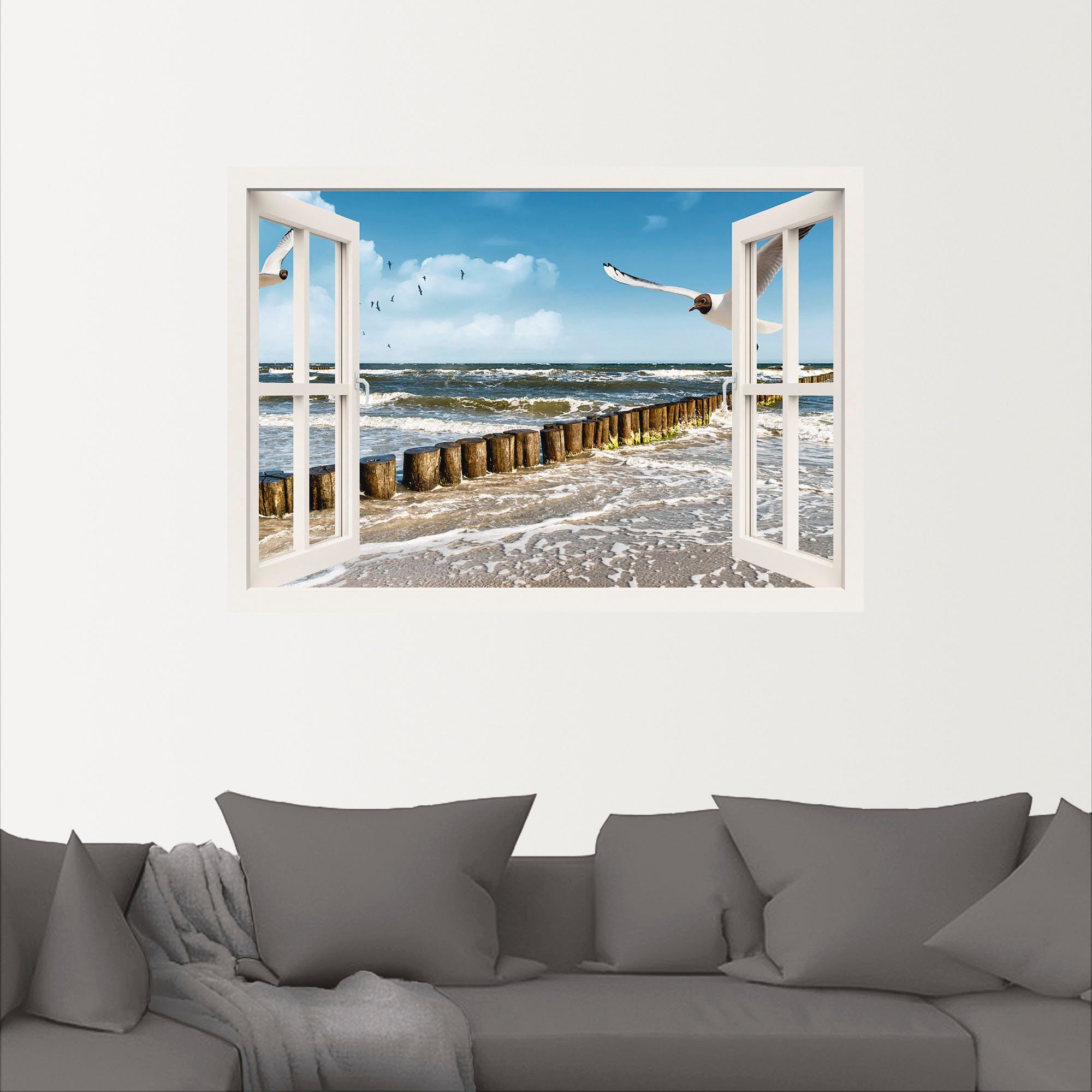 Artland Artprint Blik uit het venster - Oostzee als artprint op linnen, poster, muursticker in verschillende maten