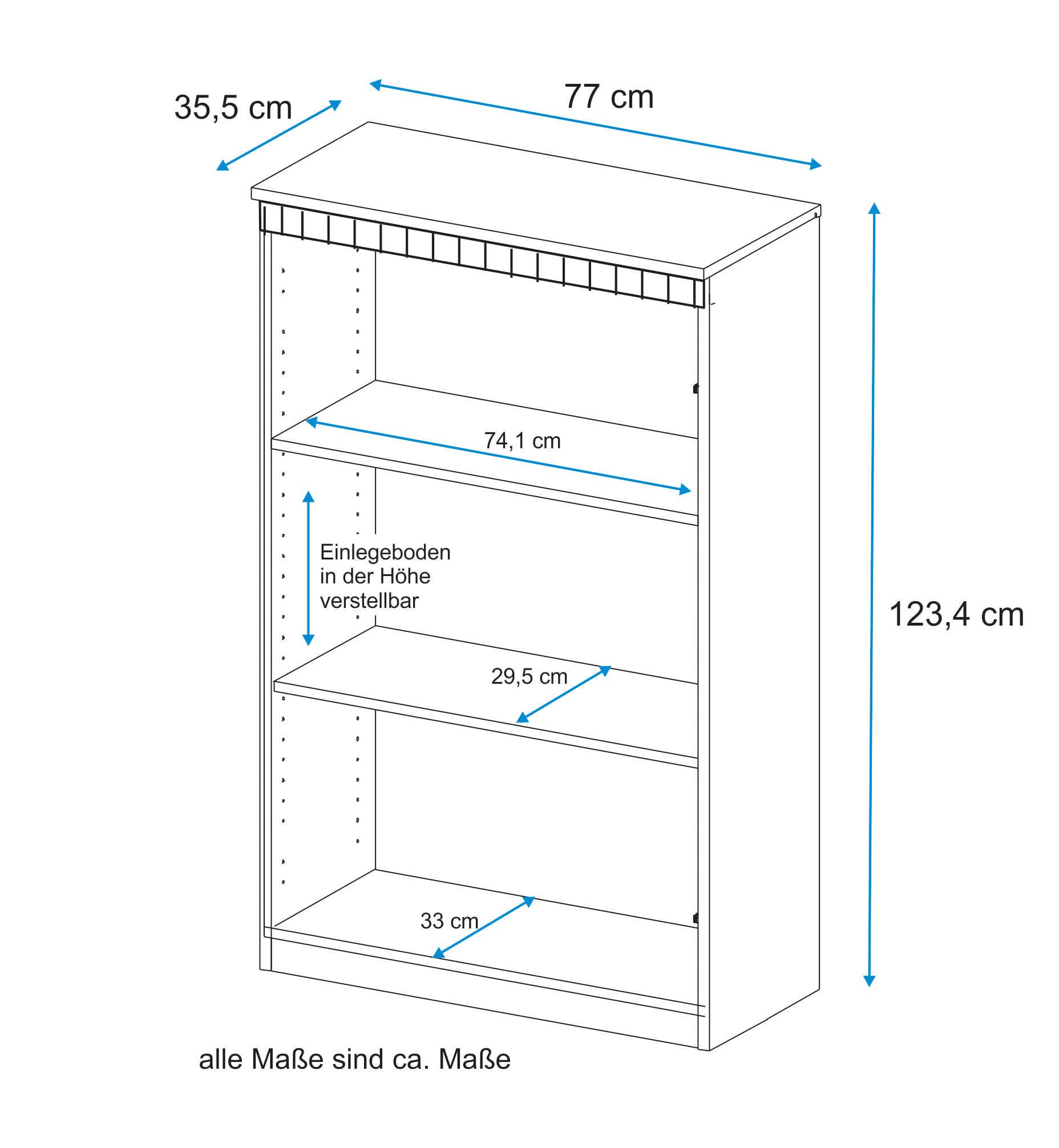 VOGL Möbelfabrik Ordnerrek Hoogte 124 cm, geschikt voor 3 ordnerhoogtes, Made in Germany