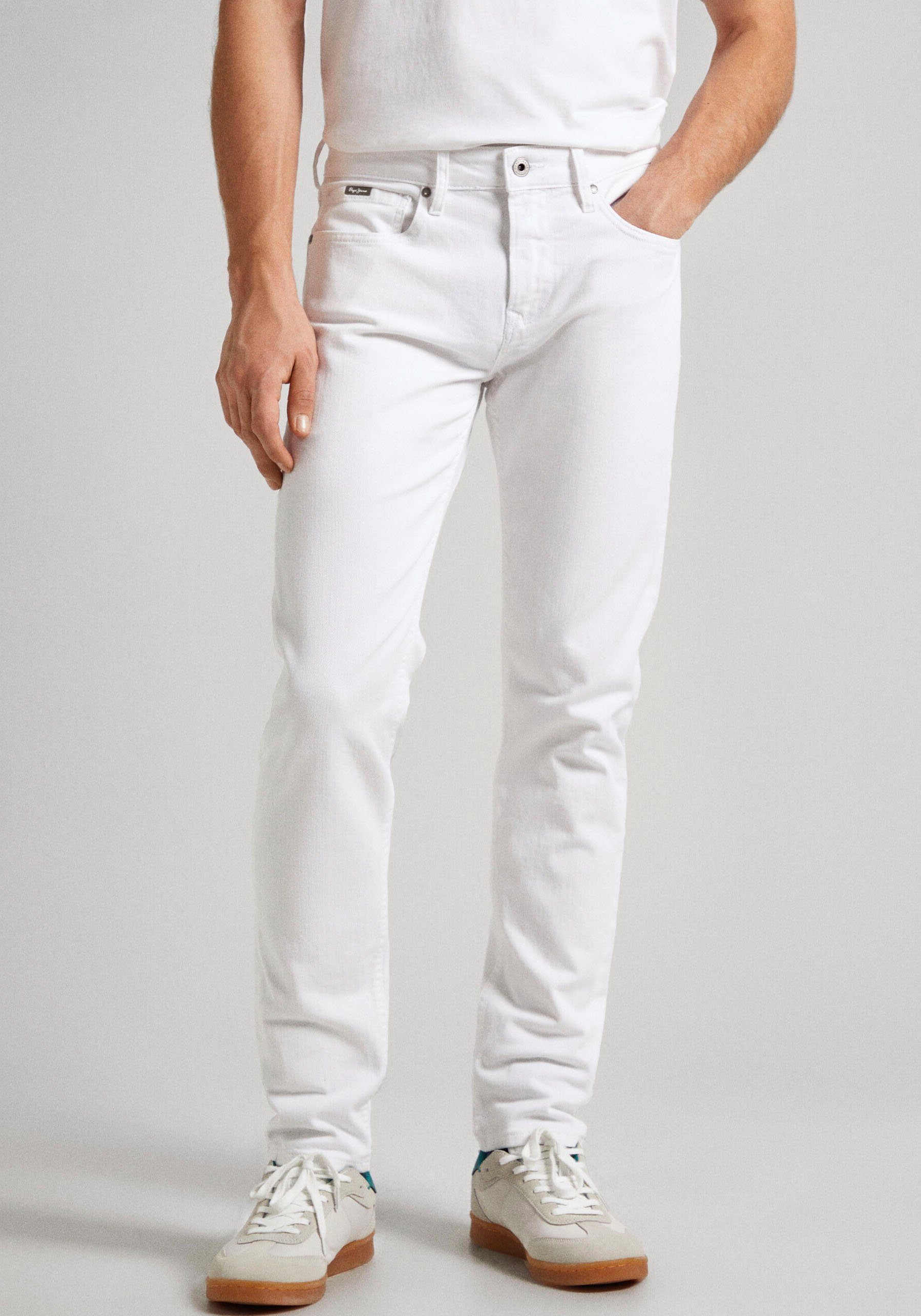 Pepe Jeans Witte Slim Fit Vaquero White Heren