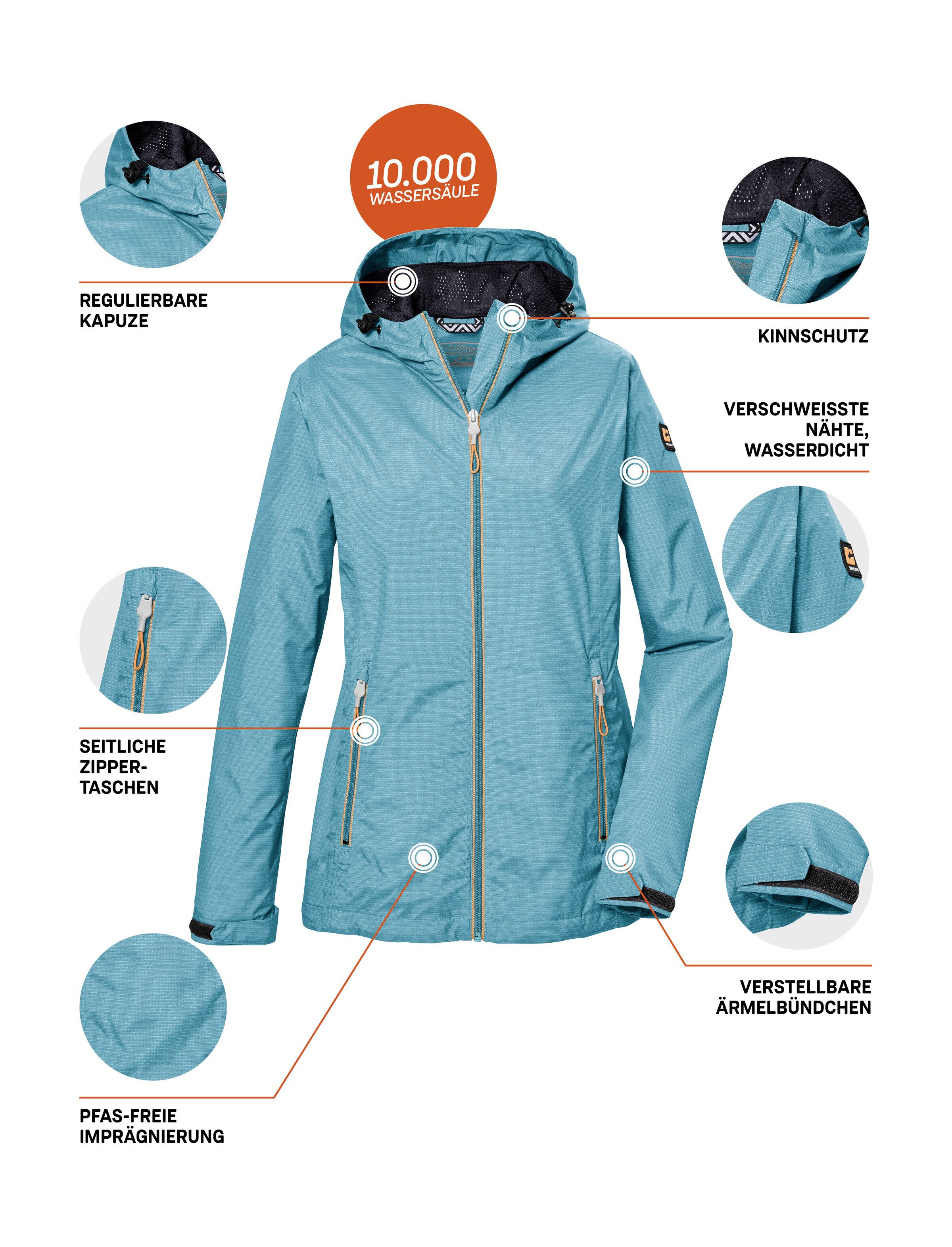 Killtec Outdoorjack KOS 108 WMN JCKT Lichte, water- en winddichte damesjas, PFAS-vrij geïmpregneerd