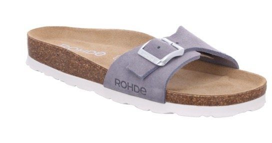 Rohde Slippers , sleehak, zomerschoenen, slippers met voorgevormd soft voetbed dames sandaaltjes maat 42 grijs