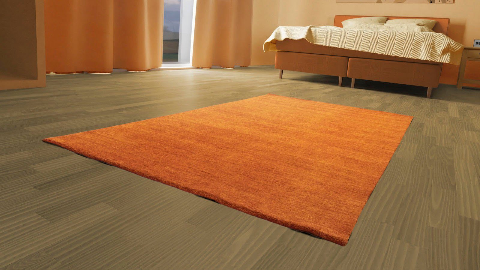 morgenland Wollen kleed Uni - Gabbeh tapijt - Softy Gabbeh look, uni kleuren, 100% wol, zeer zachte pool, woonkamer wollen vloerkleden maat 300 cm x