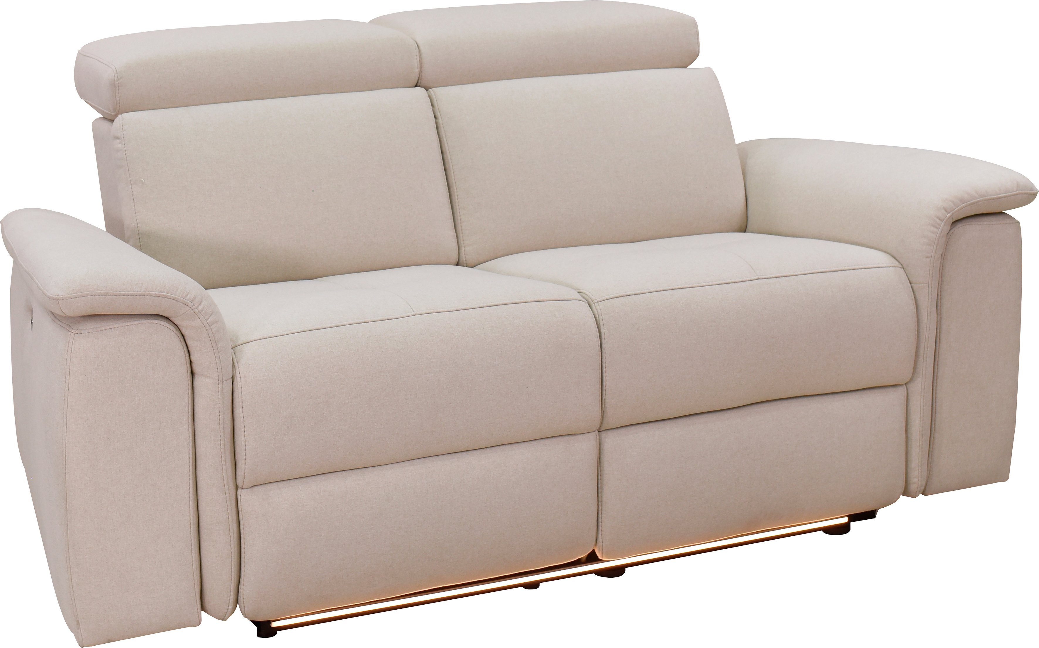Places of Style 2-zitsbank Pareli 172 cm, handmatige en elektrische relaxfunctie USB, hoofdsteunverstelling, LED, in echt leer, kunstleer, web