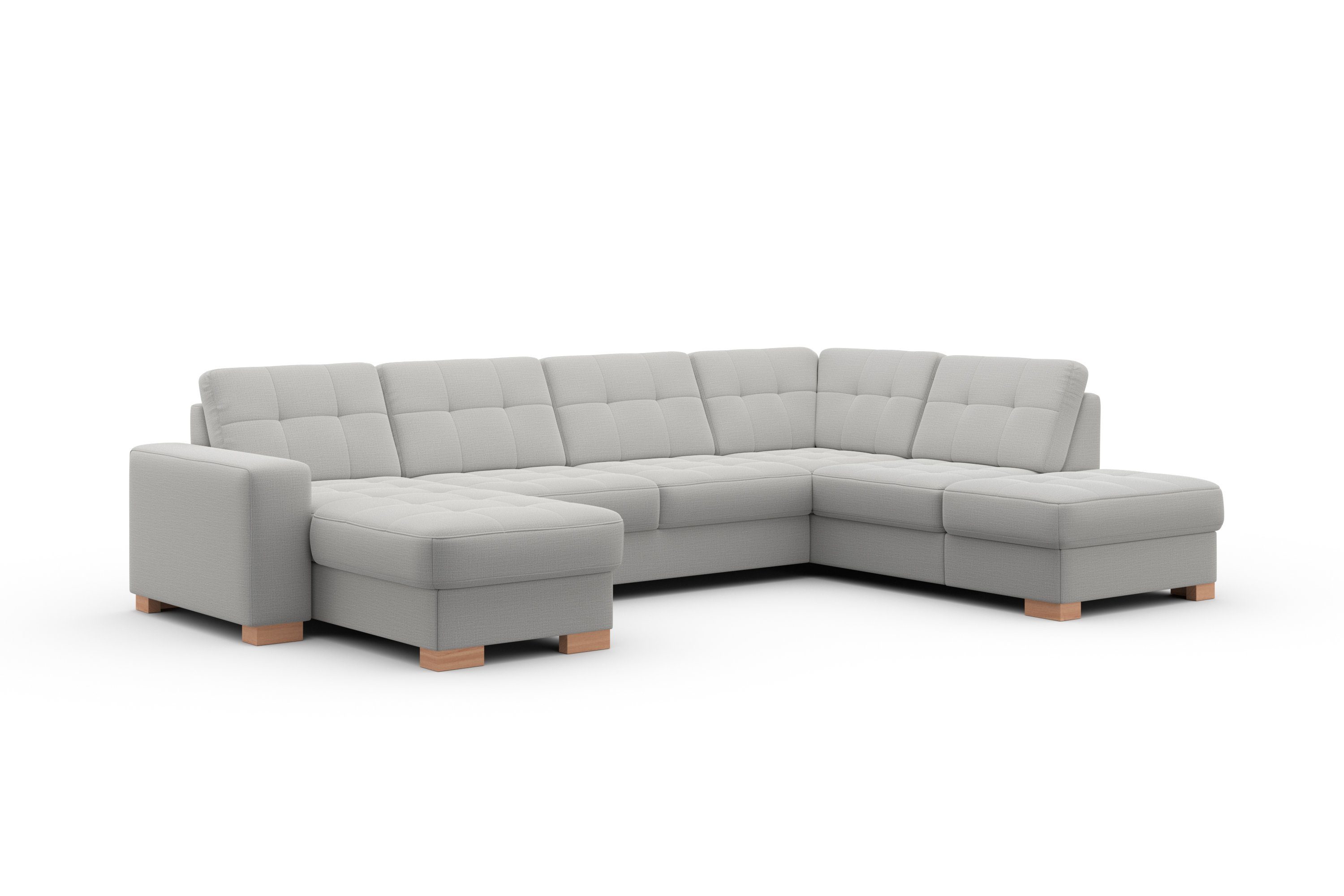 sit&more Zithoek Quincy U-vorm naar keuze met slaapfunctie en bedkist