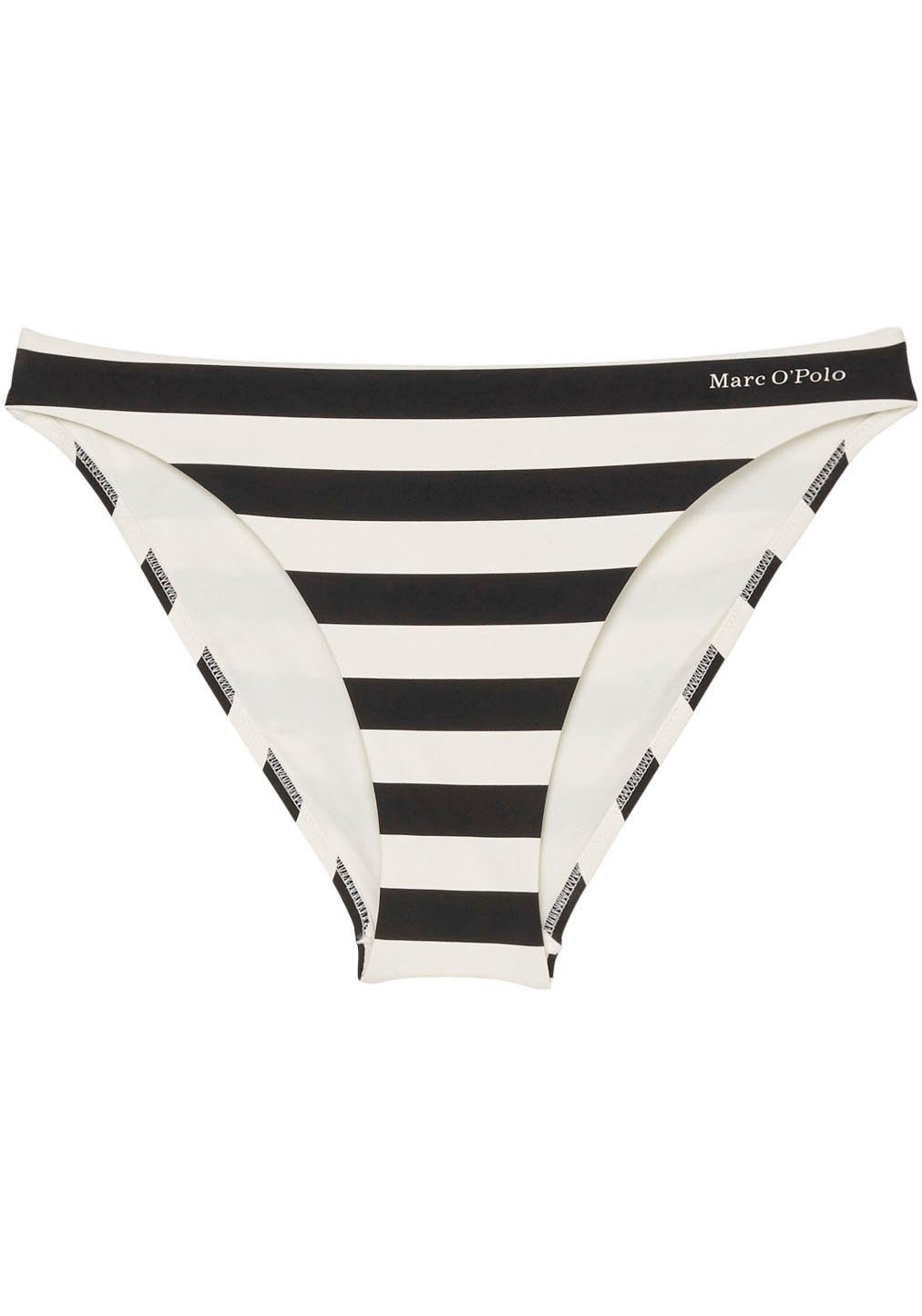 Marc O'Polo Bikinibroekje Classic Stripes met kleine logo-opdruk