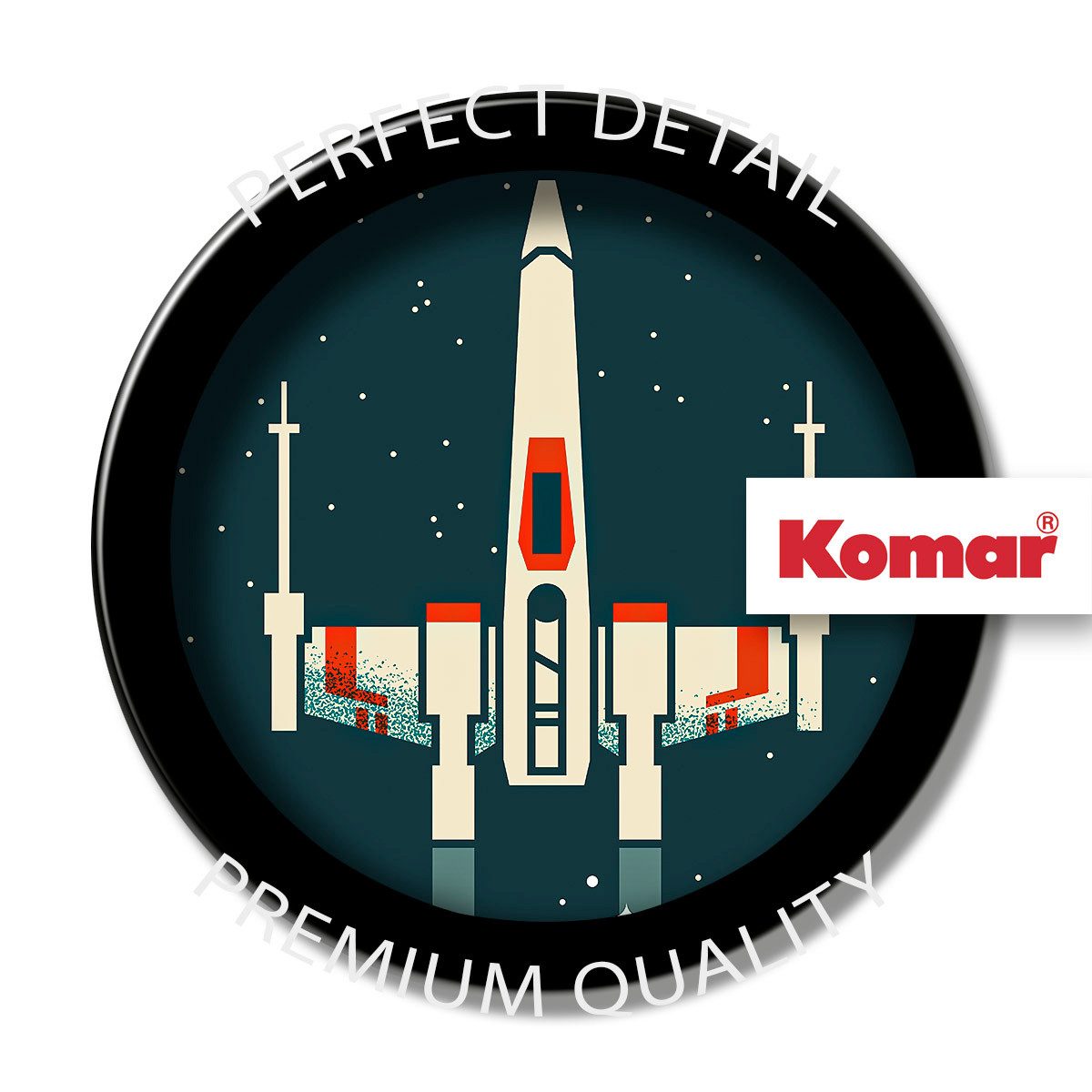 Komar Artprint Star Wars Geeky X-Wing 50 x 70 cm (breedte x hoogte) - kinderkamer, wandsticker (1 stuk)