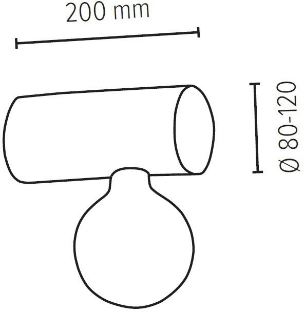 SPOT Light Wandlamp TRABO SIMPLE Houten balk van massief grenenhout ø 8-12 cm