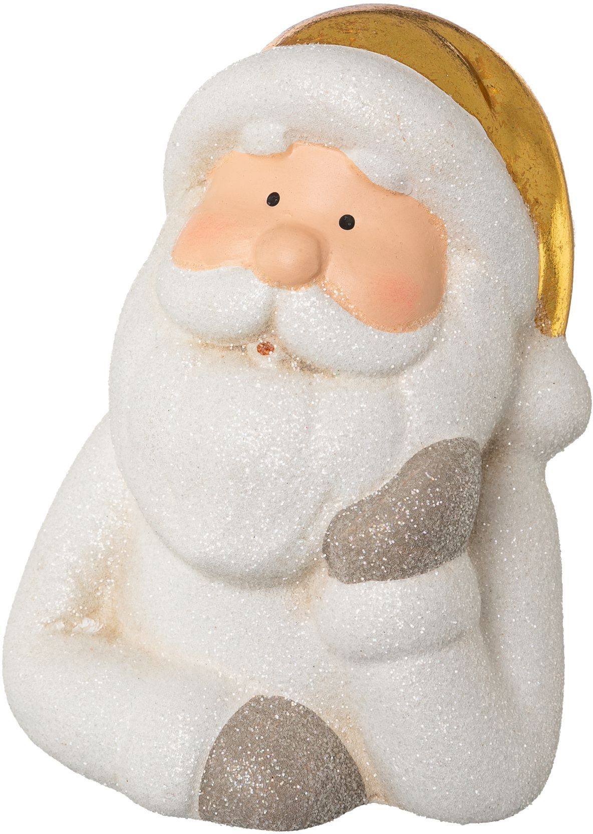 Creativ home Kerstman Kerst versiering van keramiek, hoogte ca. 14,5 cm (set, 2 stuks)