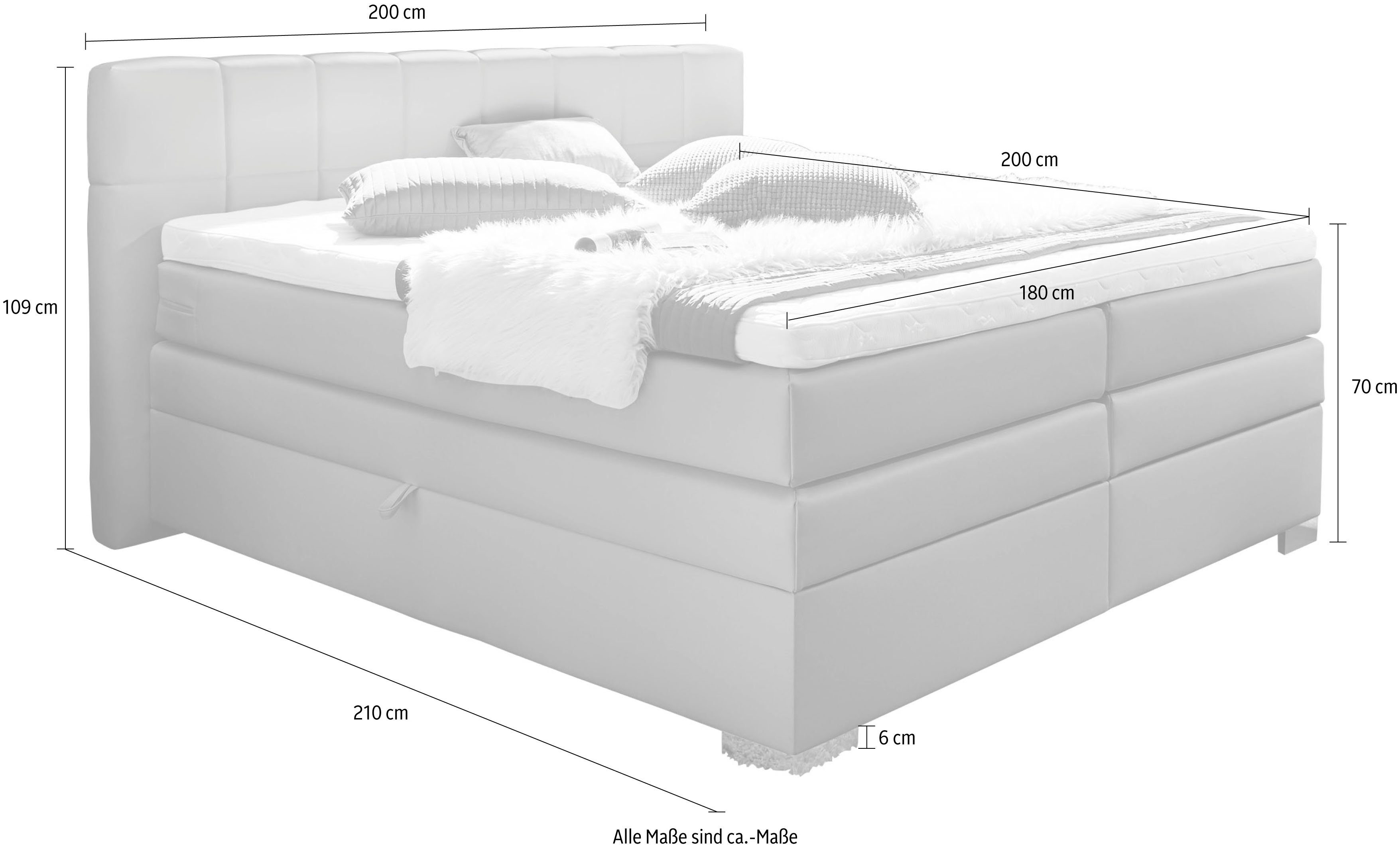 INOSIGN Boxspring Airdrie inclusief bedkist en topper