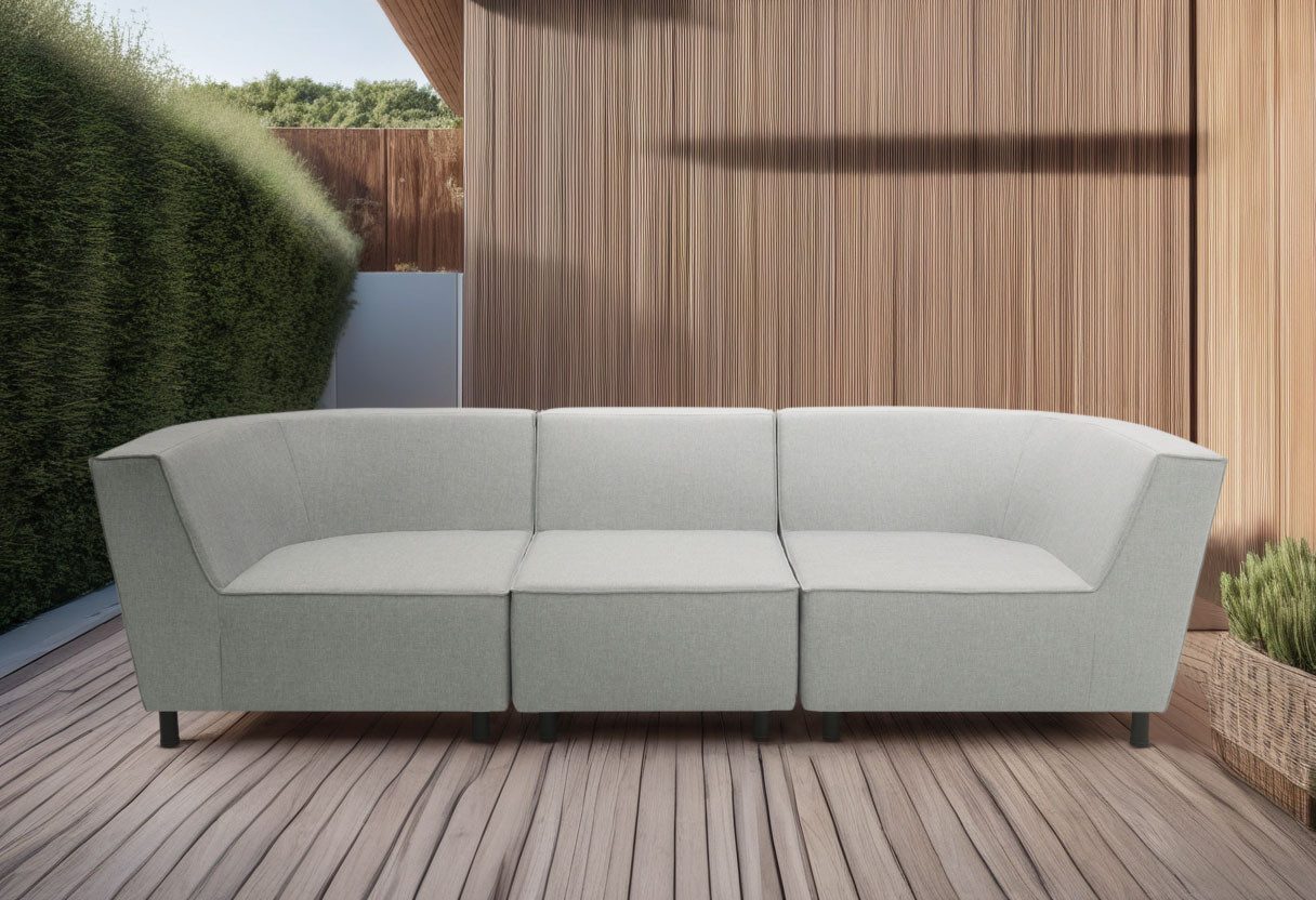 DOMO collection 3-zitsbank Sonna, individueel samen te stellen Tuinlounge-set of enkele elementen, buiten grijs, 3-zitsbanken, 279 cm