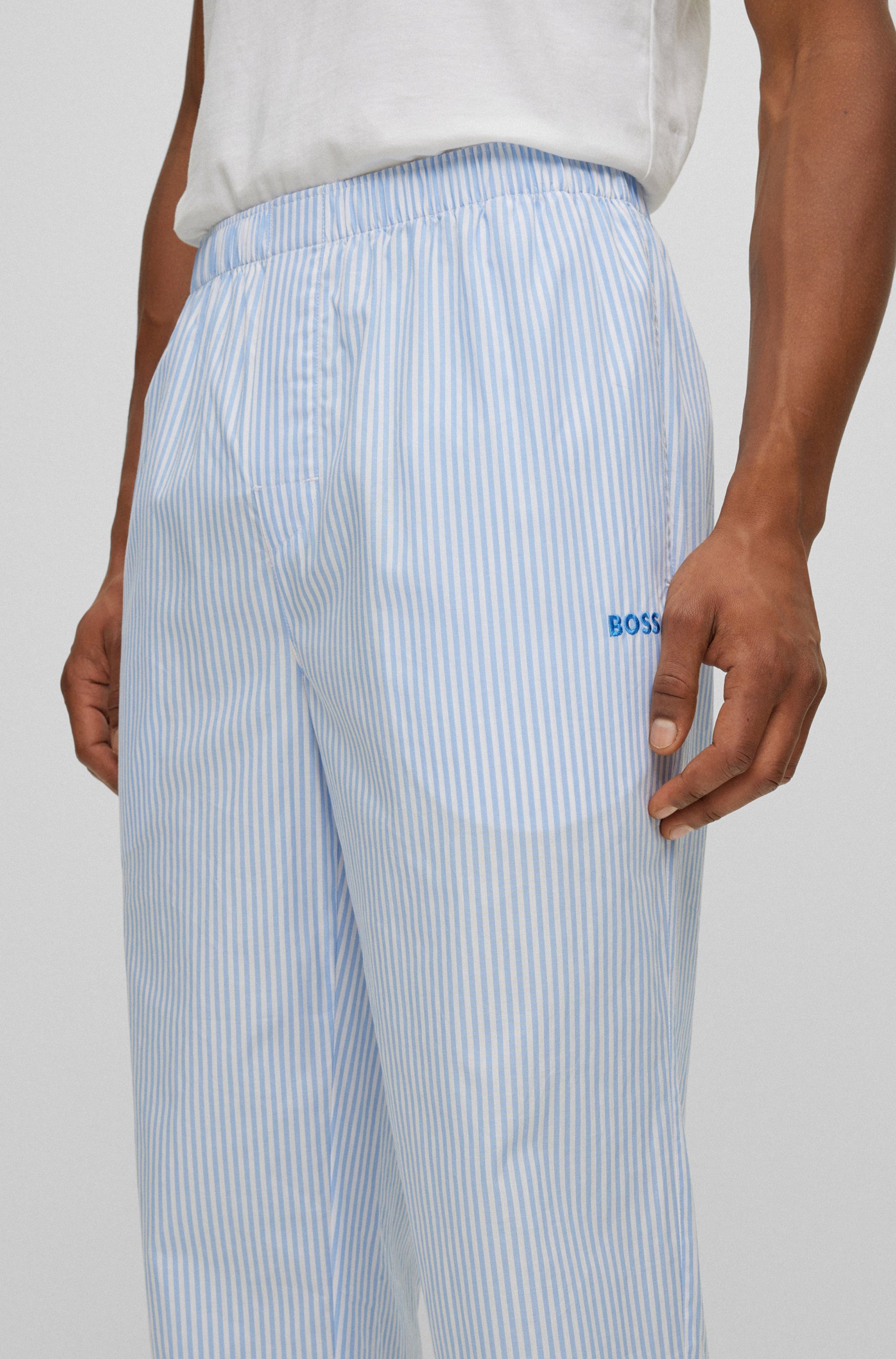 BOSS Pyjama Stripe Pants in modieuze strepen & boss logo-opdruk