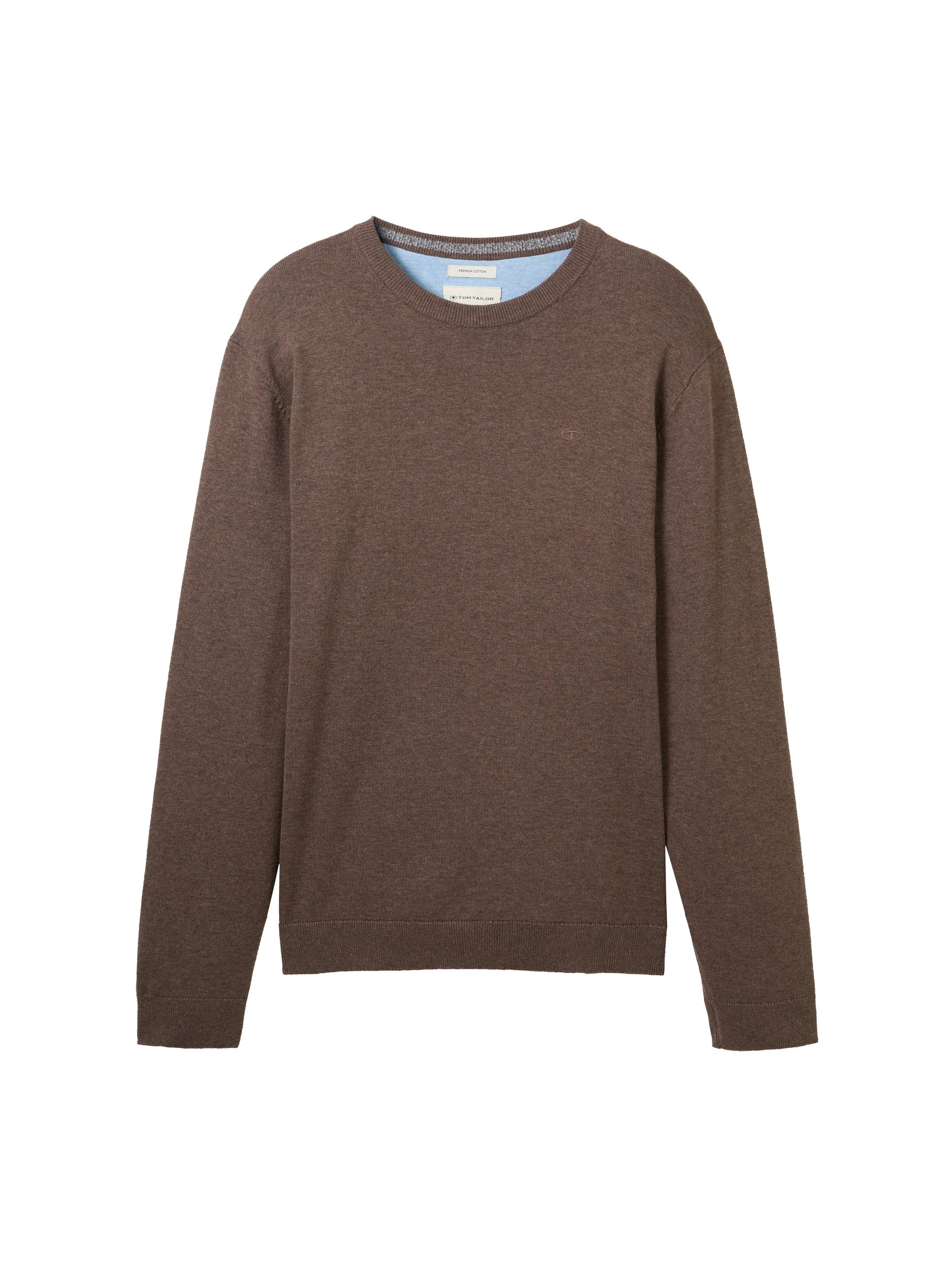 Tom Tailor Trui met ronde hals met geborduurd logo