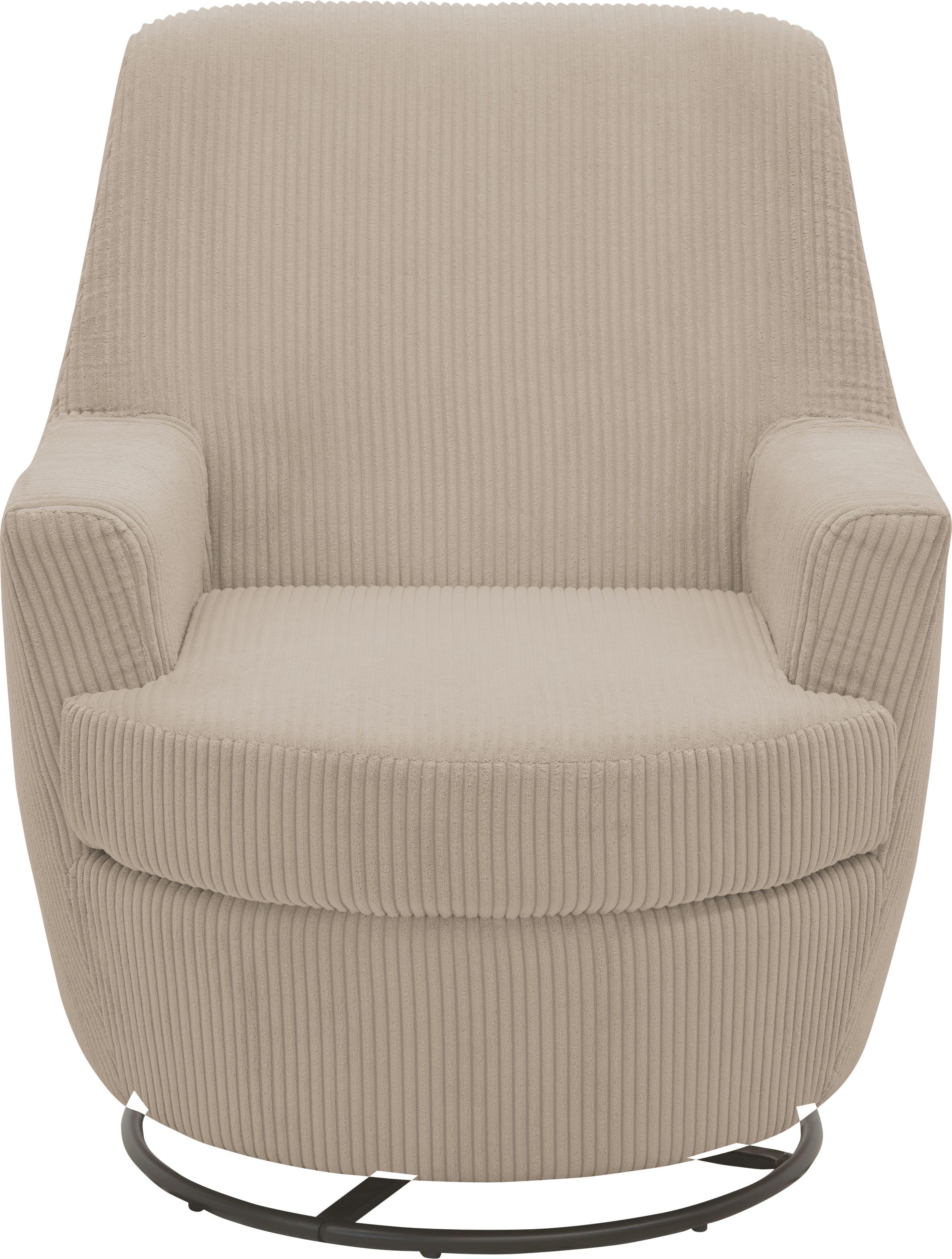 INOSIGN Draaibare fauteuil HETTY, draaistoel met schommelfunctie, leesstoel in cord en microvezel (1 stuk)