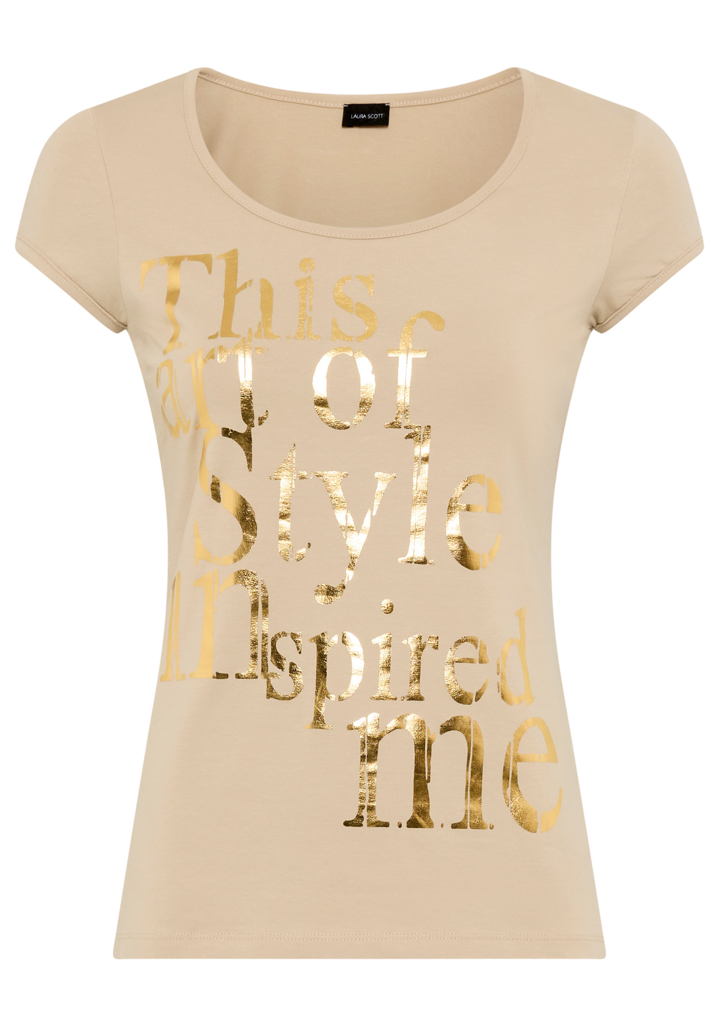 Laura Scott T-shirt zeer figuurvolgend, met frisse print, ronde hals, voor vrije tijd
