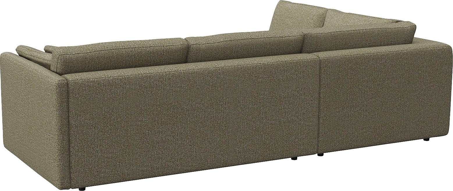 FLEXLUX Hoekbank Lovane, elegant en tijdloos, comfortabel, L-vorm Zacht en zeer comfortabel, grote zitdiepte op koudschuim, inclusief sierkussen