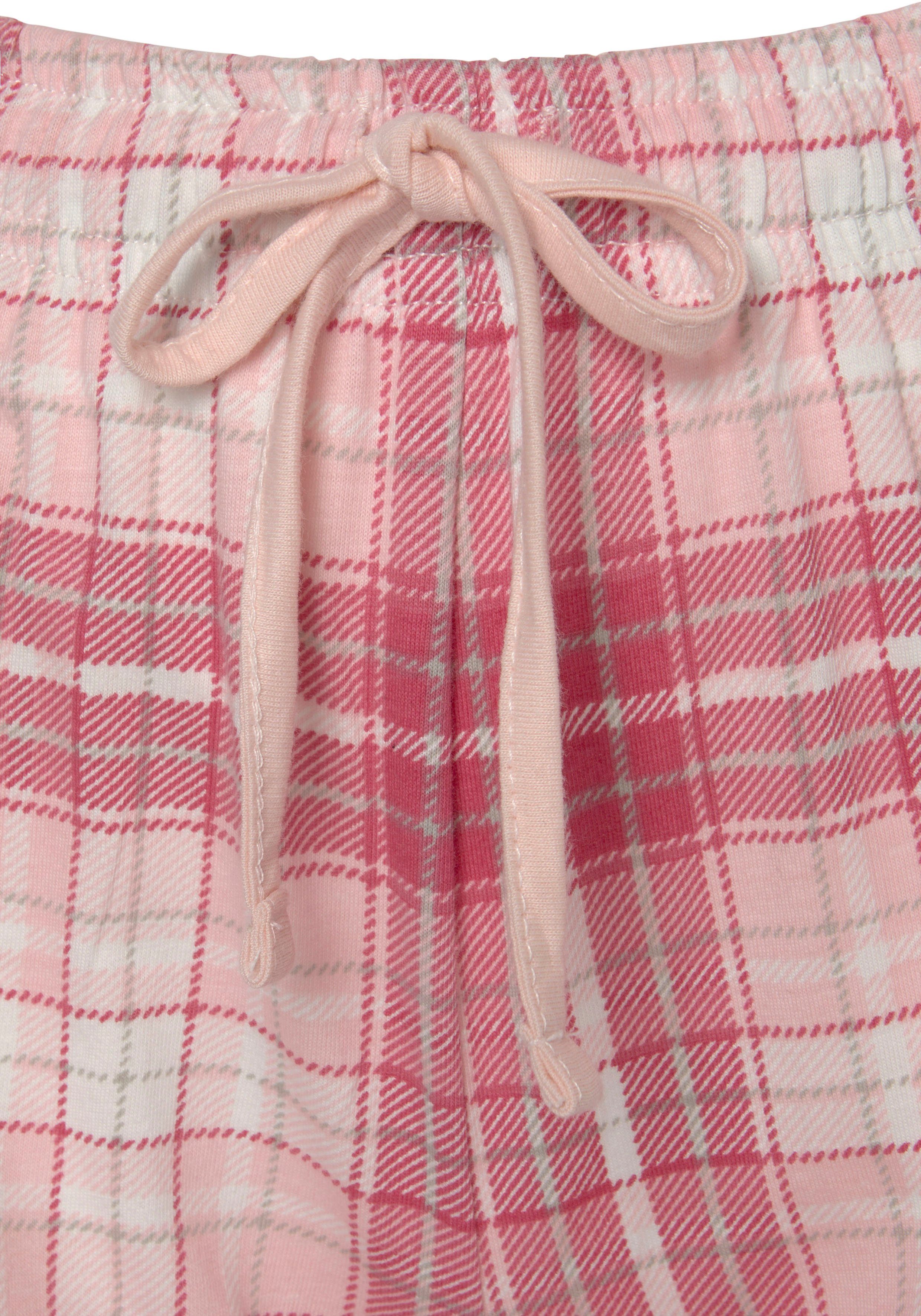Vivance Dreams Shortama met ruit- en bloemenprint in een dubbelpack (4-delig, Set van 2)