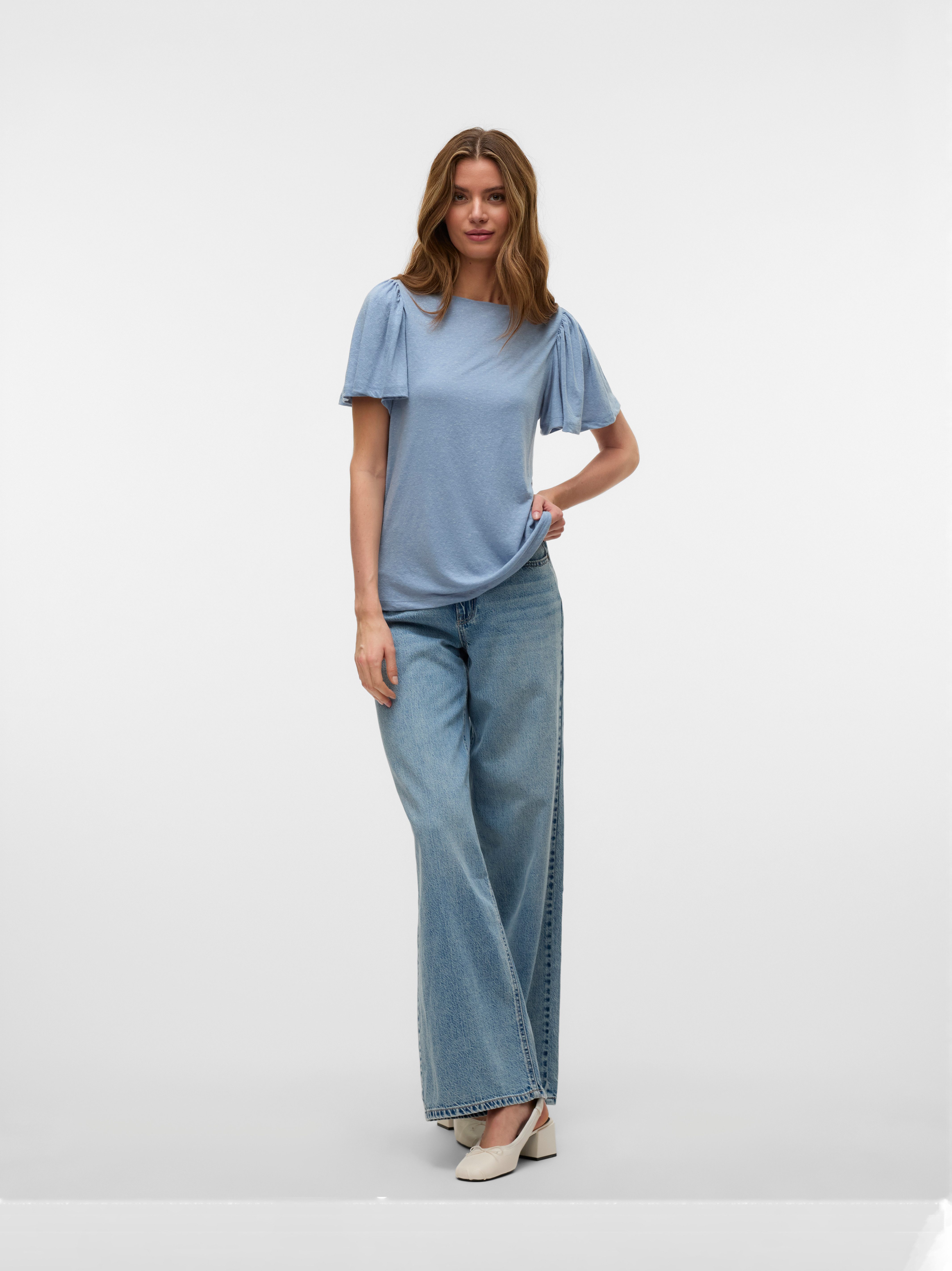 Vero Moda Shirt met korte mouwen VMPALOMA ONELLA SS BOATNECK TOP VMA NOOS