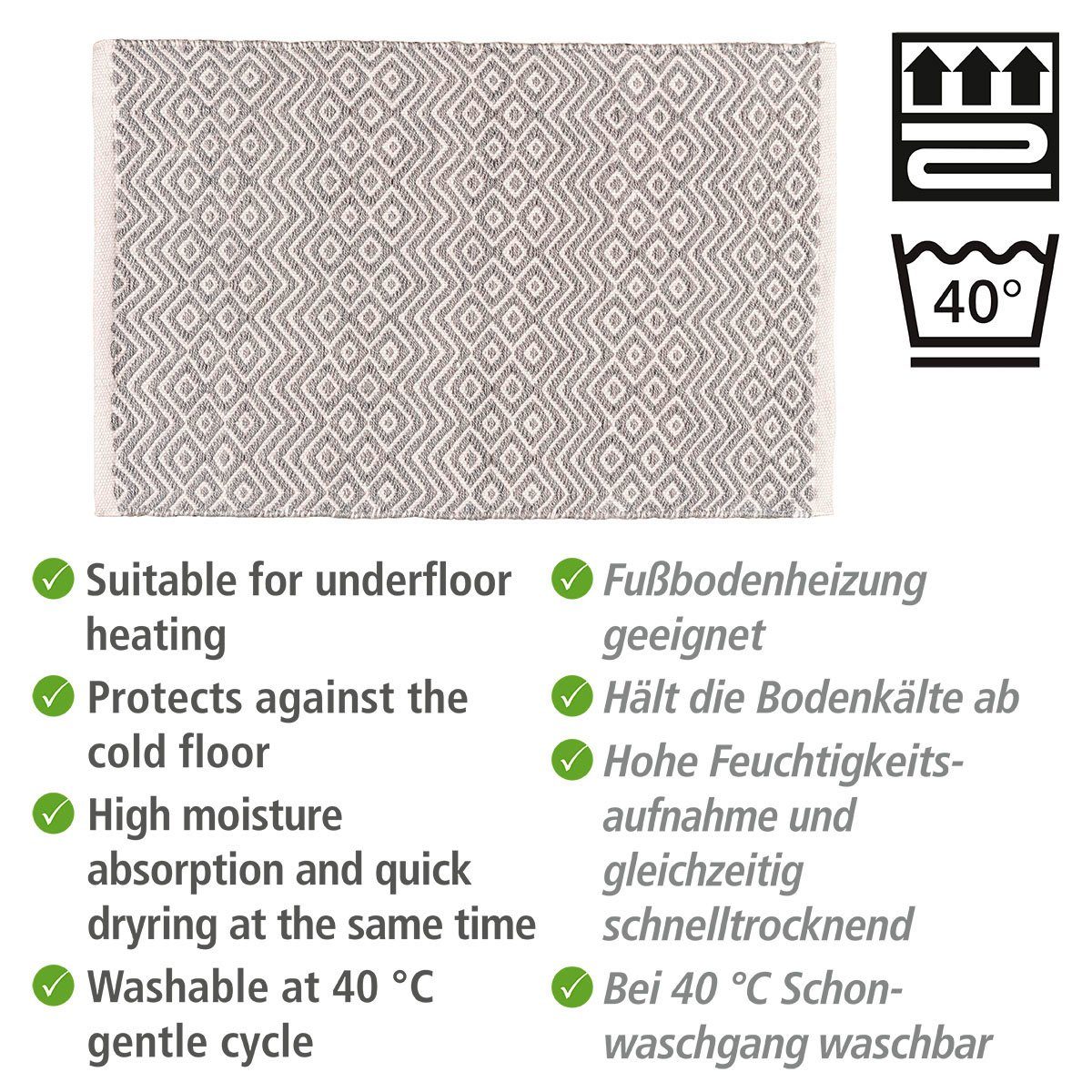WENKO Badmat Abai BxL: 50 x 80 cm (1 stuk)