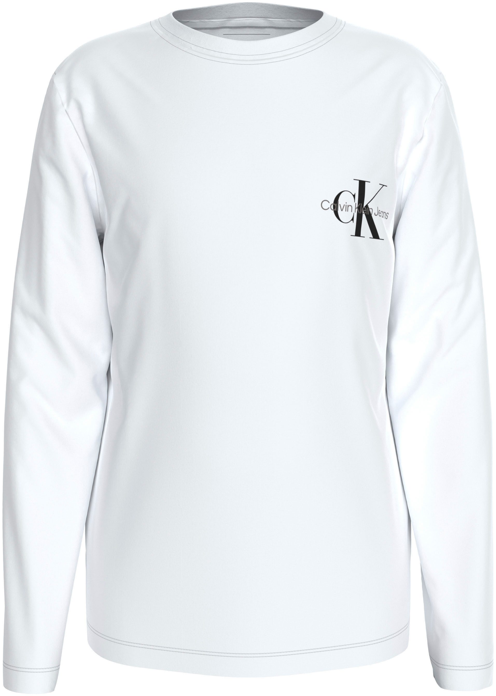 Calvin Klein Shirt met lange mouwen Chest Monologo Ls T-Shirt voor kinderen tot 16 jaar en met logo-opdruk