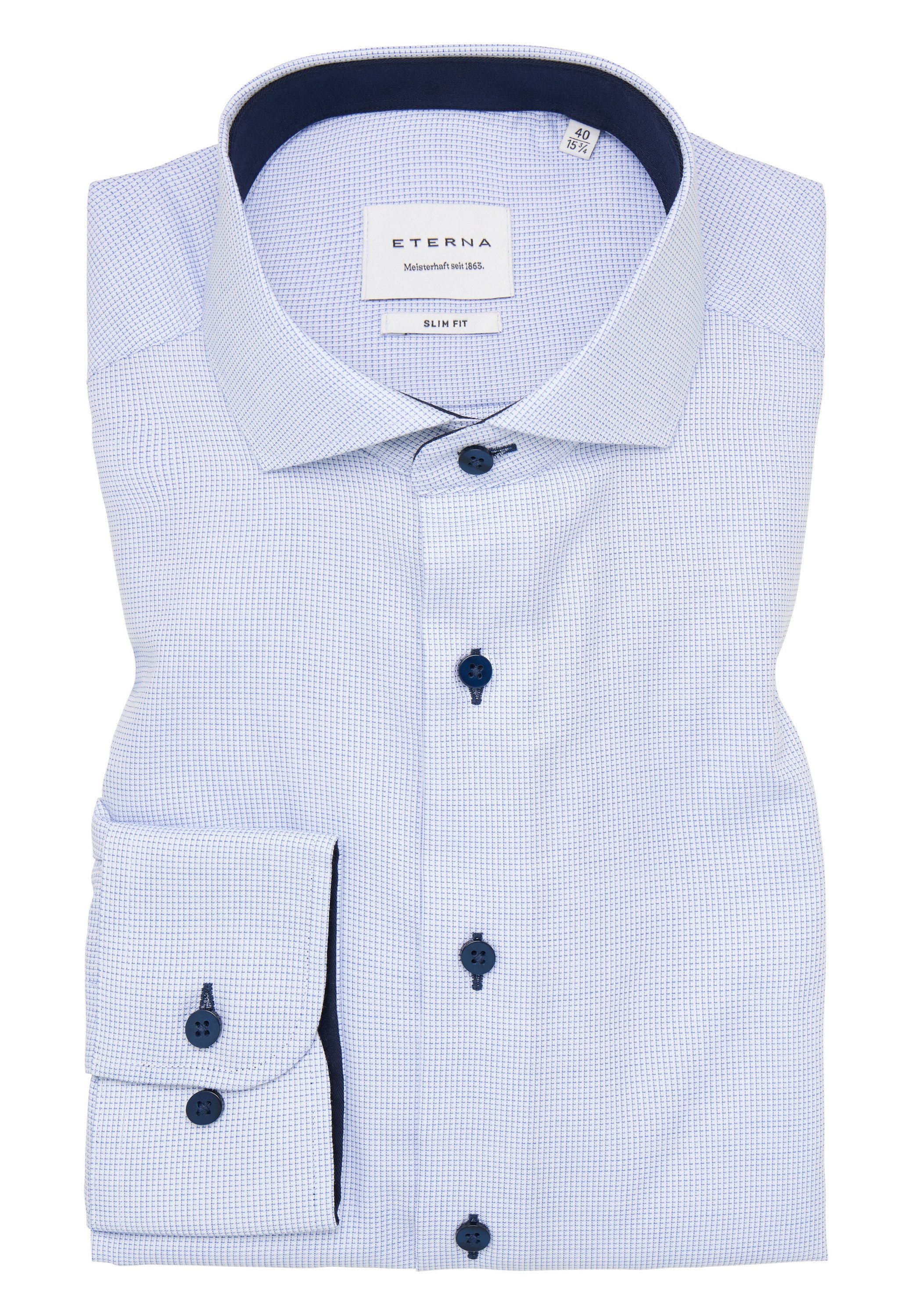 Eterna Overhemd met lange mouwen Slim fit NON IRON (strijkvrij)
