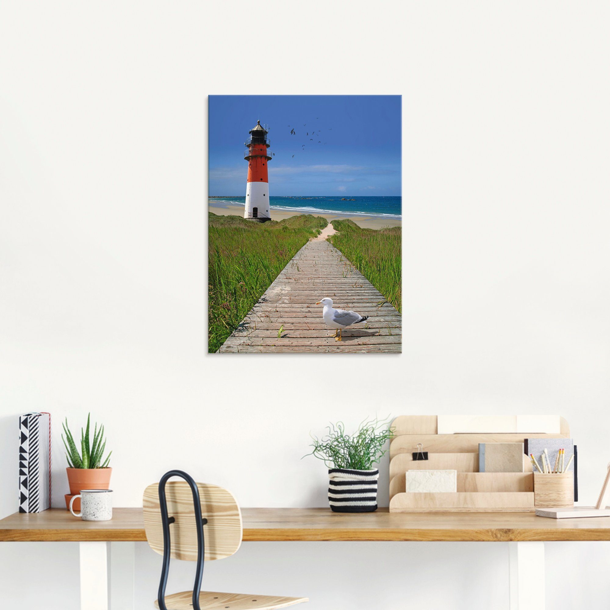 Artland Print op glas De weg naar zee in verschillende maten