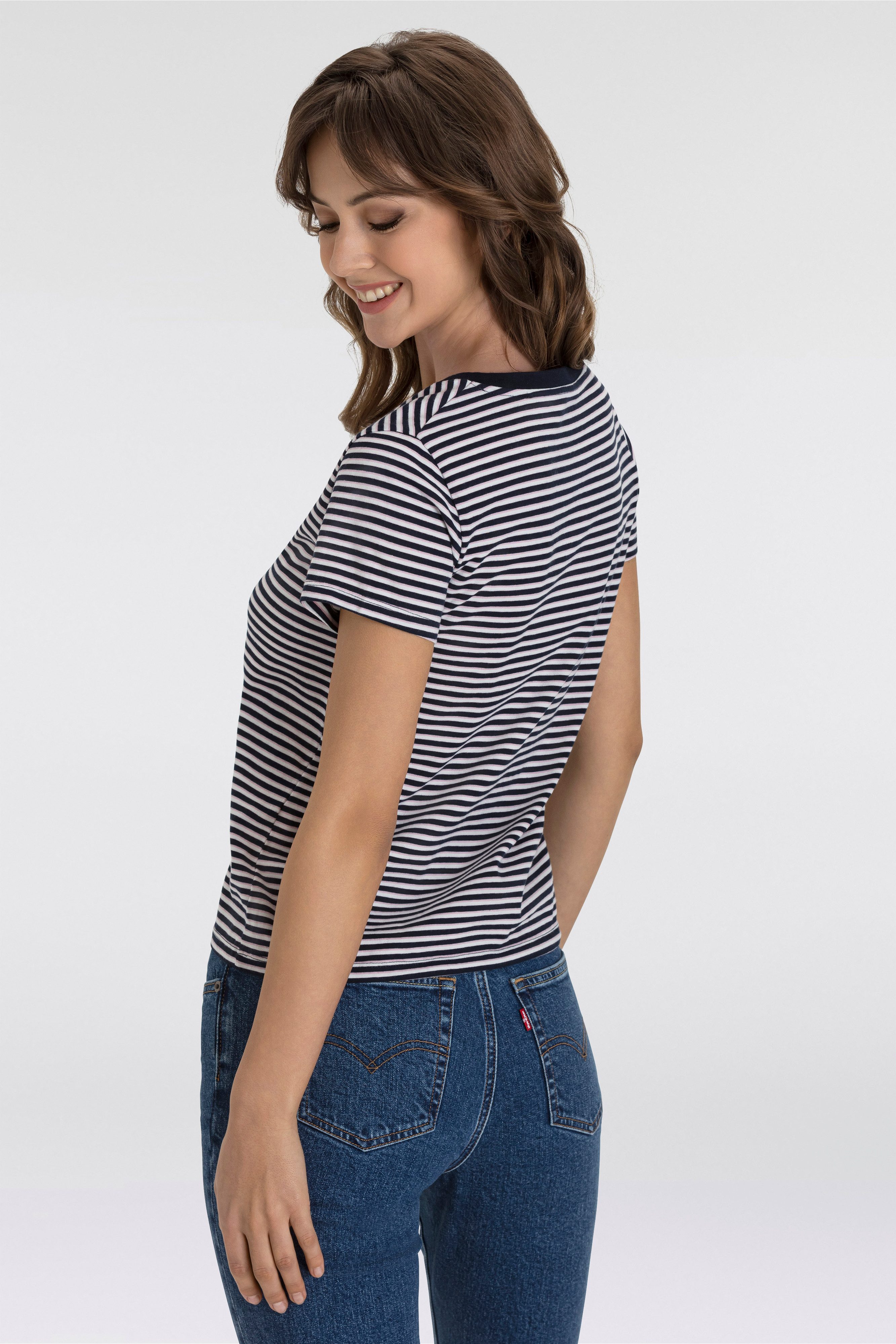Levi's® Shirt met V-hals PERFECT VNECK met mini-batwing-logoborduursel