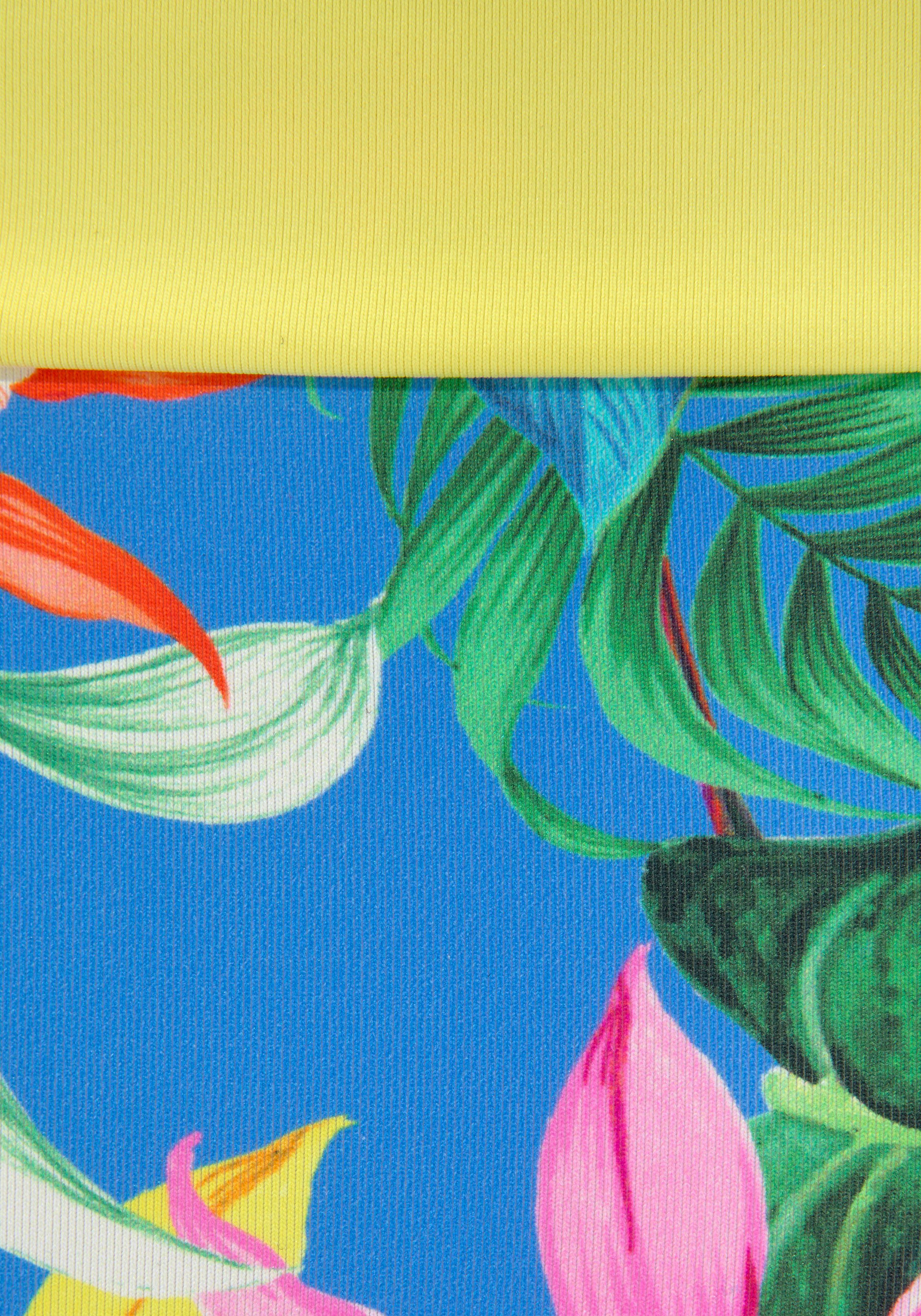 Venice Beach Bikinibroekje Hanni met tropische print en gele details