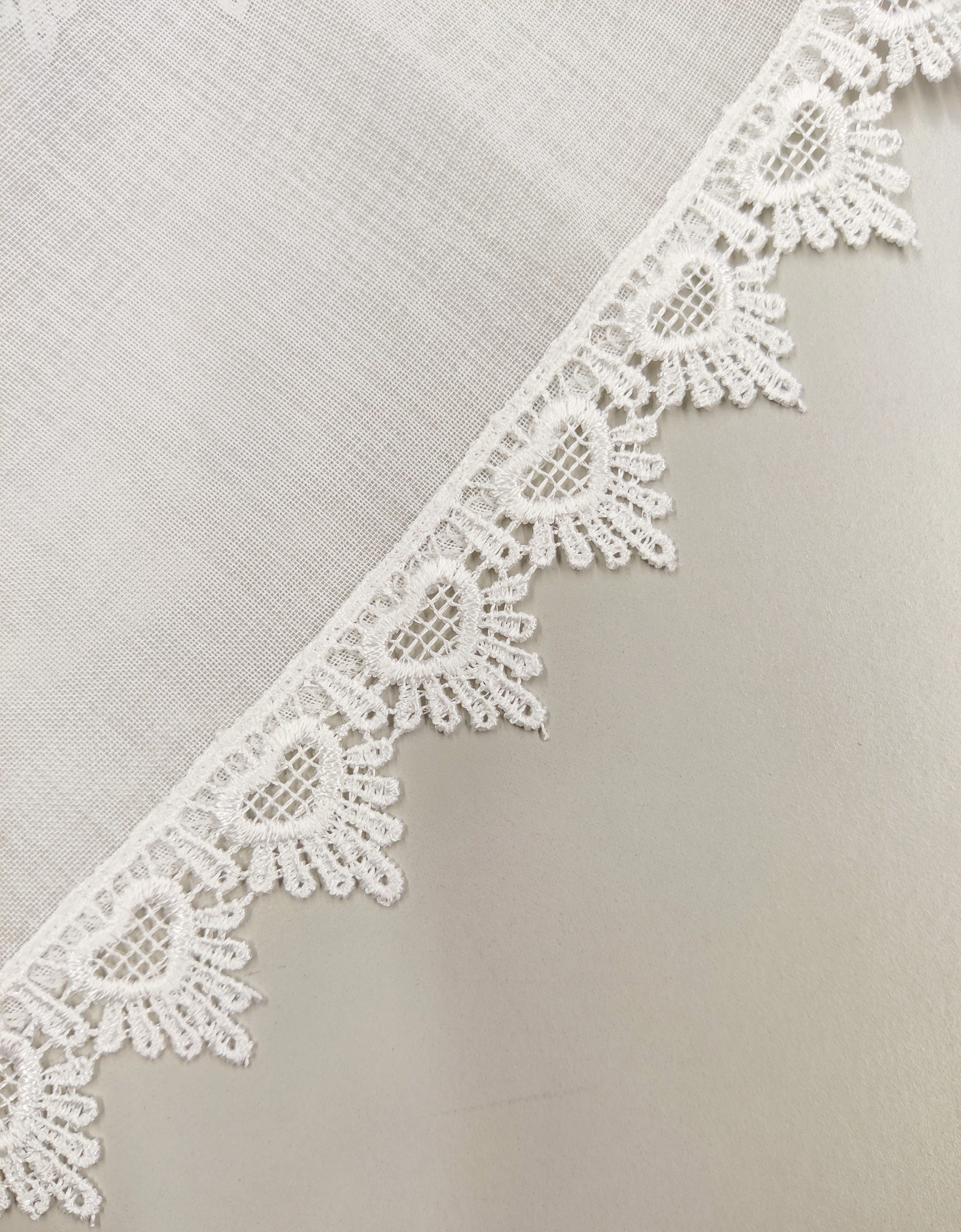 HOME WOHNIDEEN Gordijn Nishay 4-delige raffgarnituur in linnenlook, macramé (1 stuk)