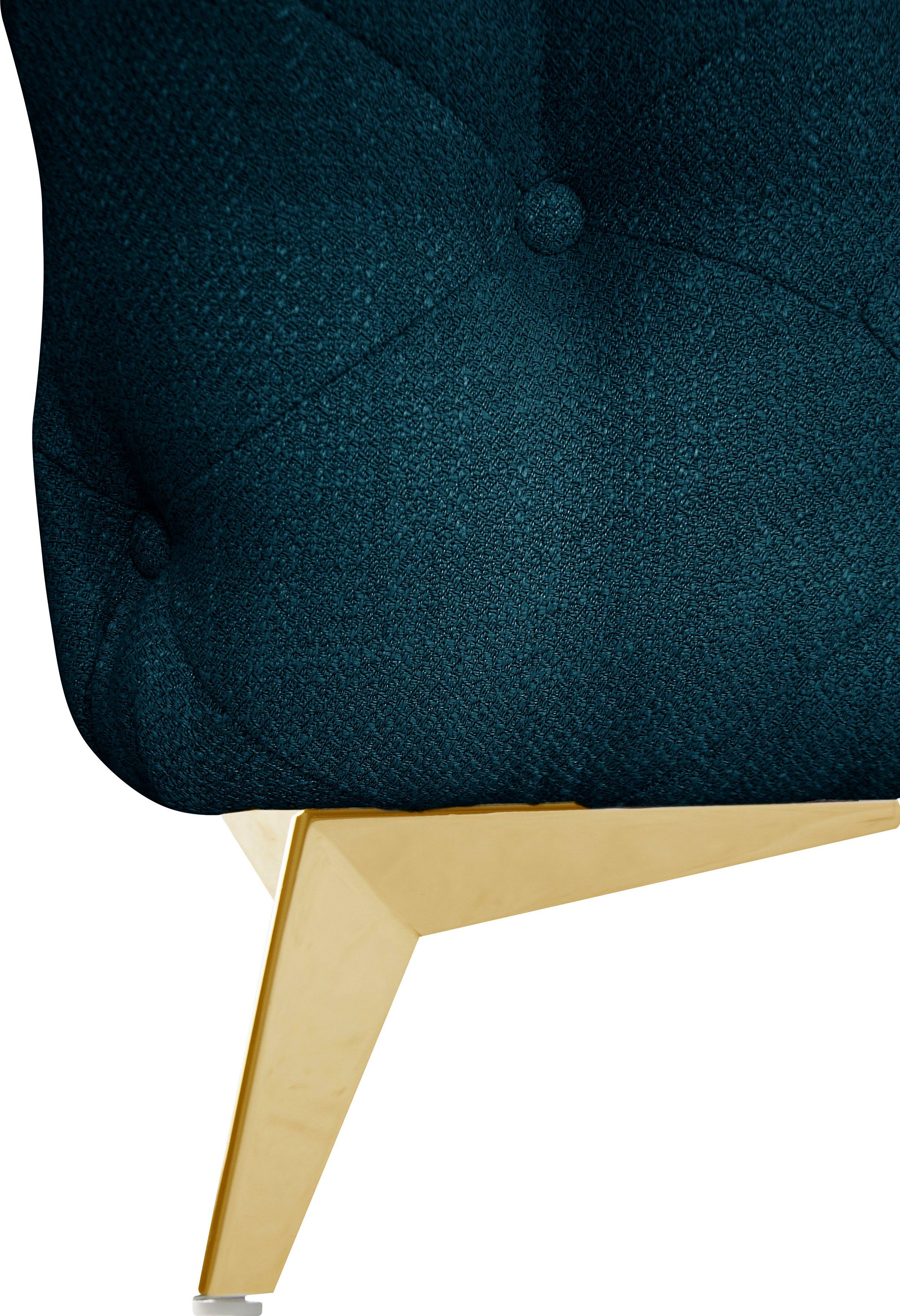 Leonique Chesterfield-bank Glynis L-vorm luxueuze capitonnage, moderne chesterfield look, kleur van de poten ter keuze