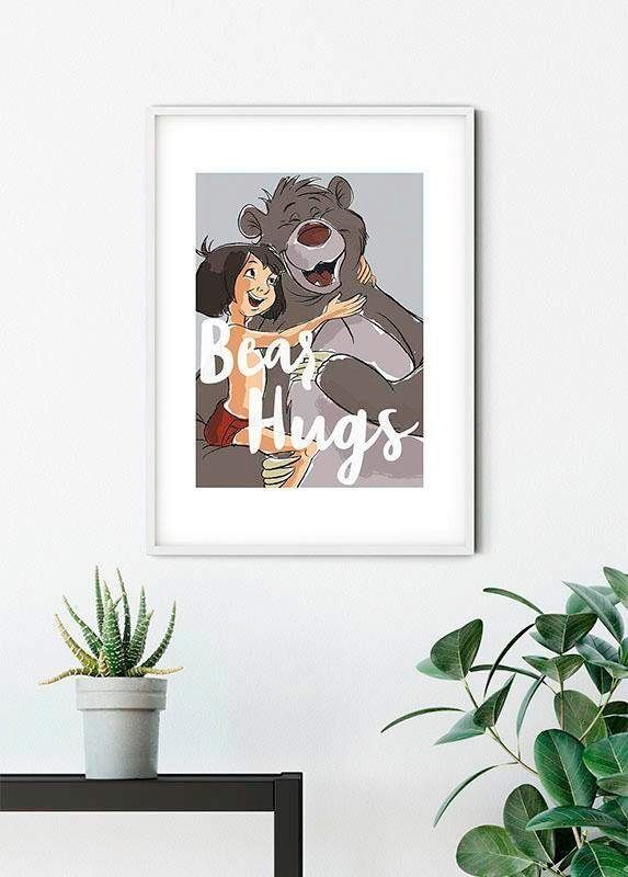 Komar Wanddecoratie Bear Hug Wanddecoratie voor de kinderkamer - zonder lijst (1 stuk)