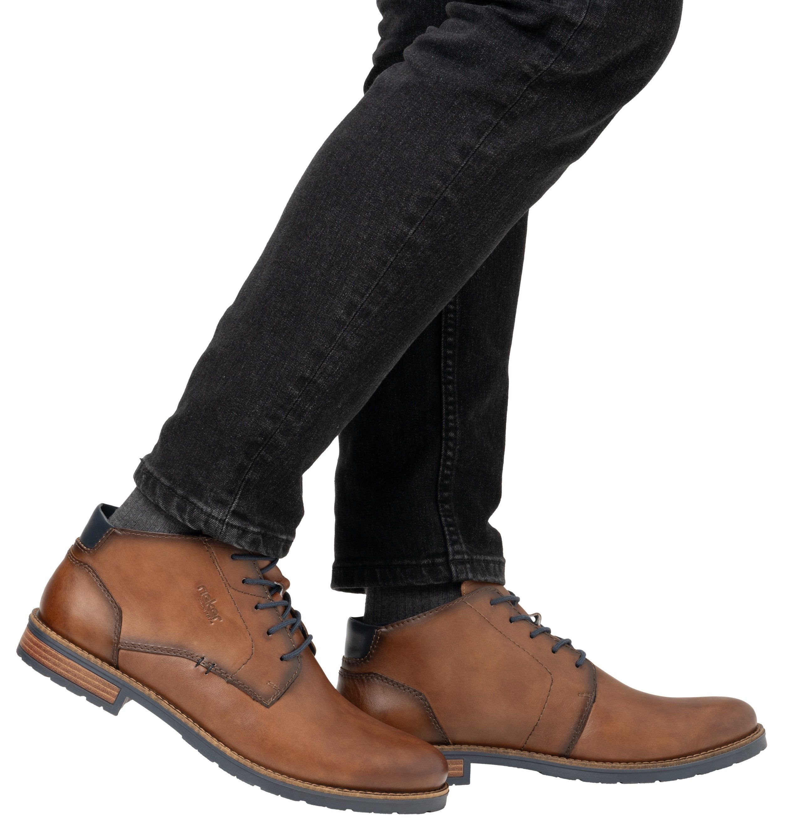 Rieker Veterlaarsjes zakelijke enkellaars, veterschoenen met zachte binnenzool